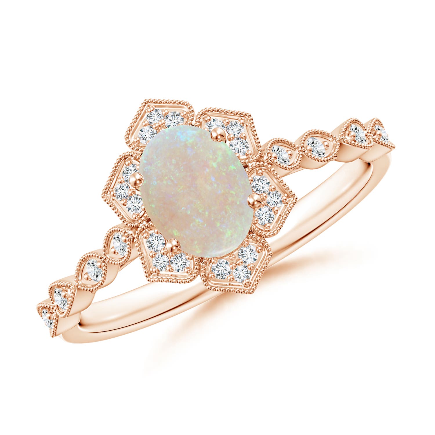 AA - Opal / 0.58 CT / 14 KT Rose Gold