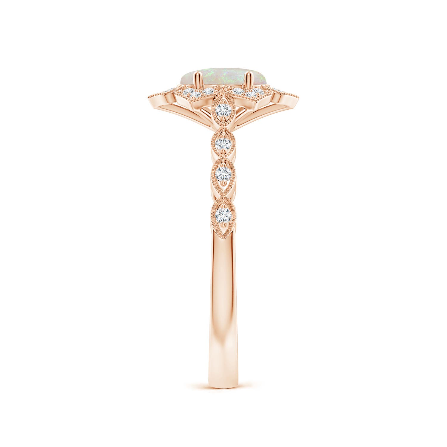 AA - Opal / 0.58 CT / 14 KT Rose Gold