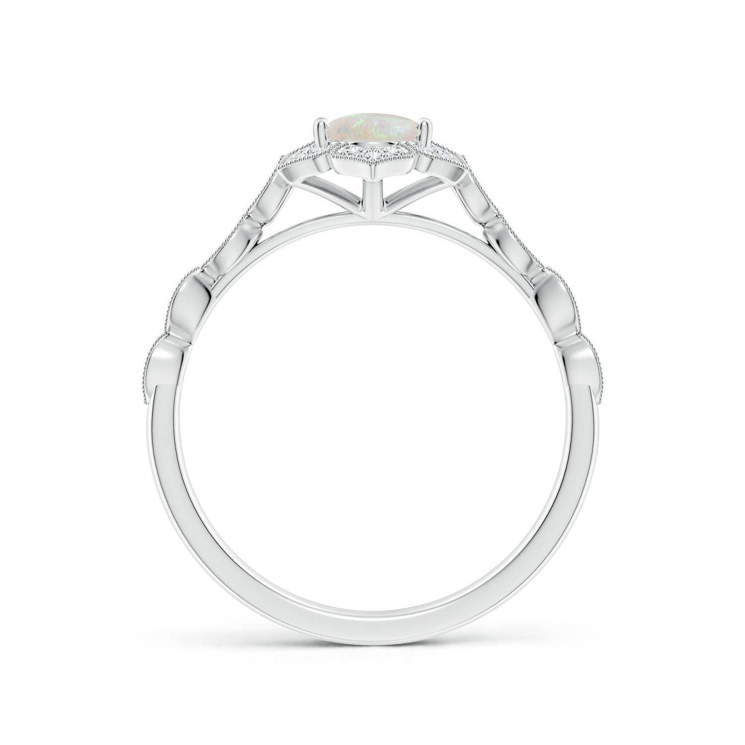 AA - Opal / 0.58 CT / 14 KT White Gold