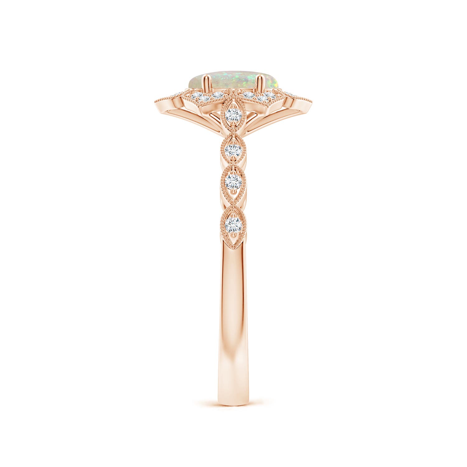 AAA - Opal / 0.58 CT / 14 KT Rose Gold