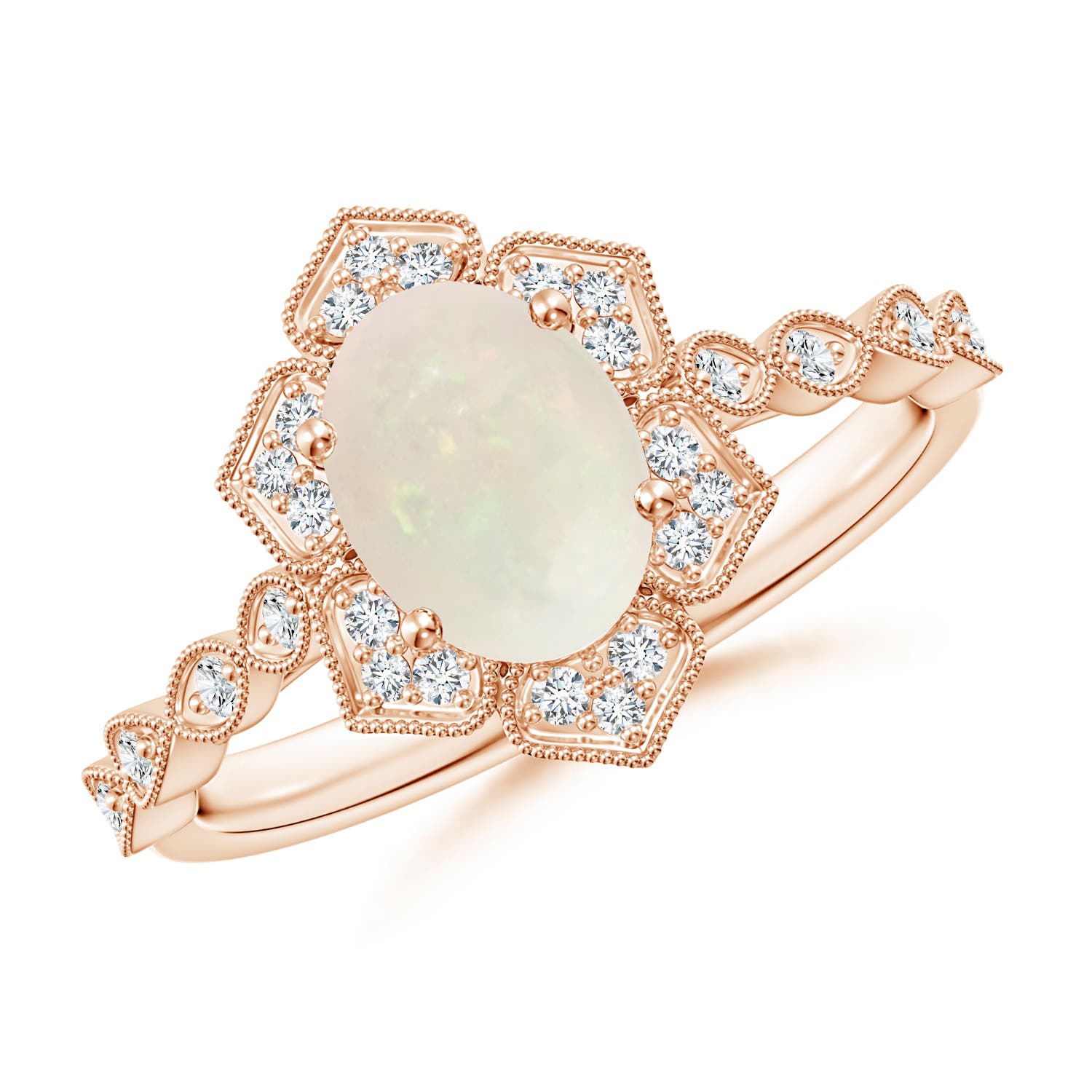 A - Opal / 0.98 CT / 14 KT Rose Gold