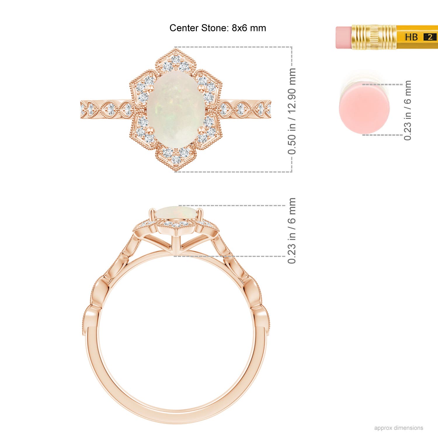 A - Opal / 0.98 CT / 14 KT Rose Gold