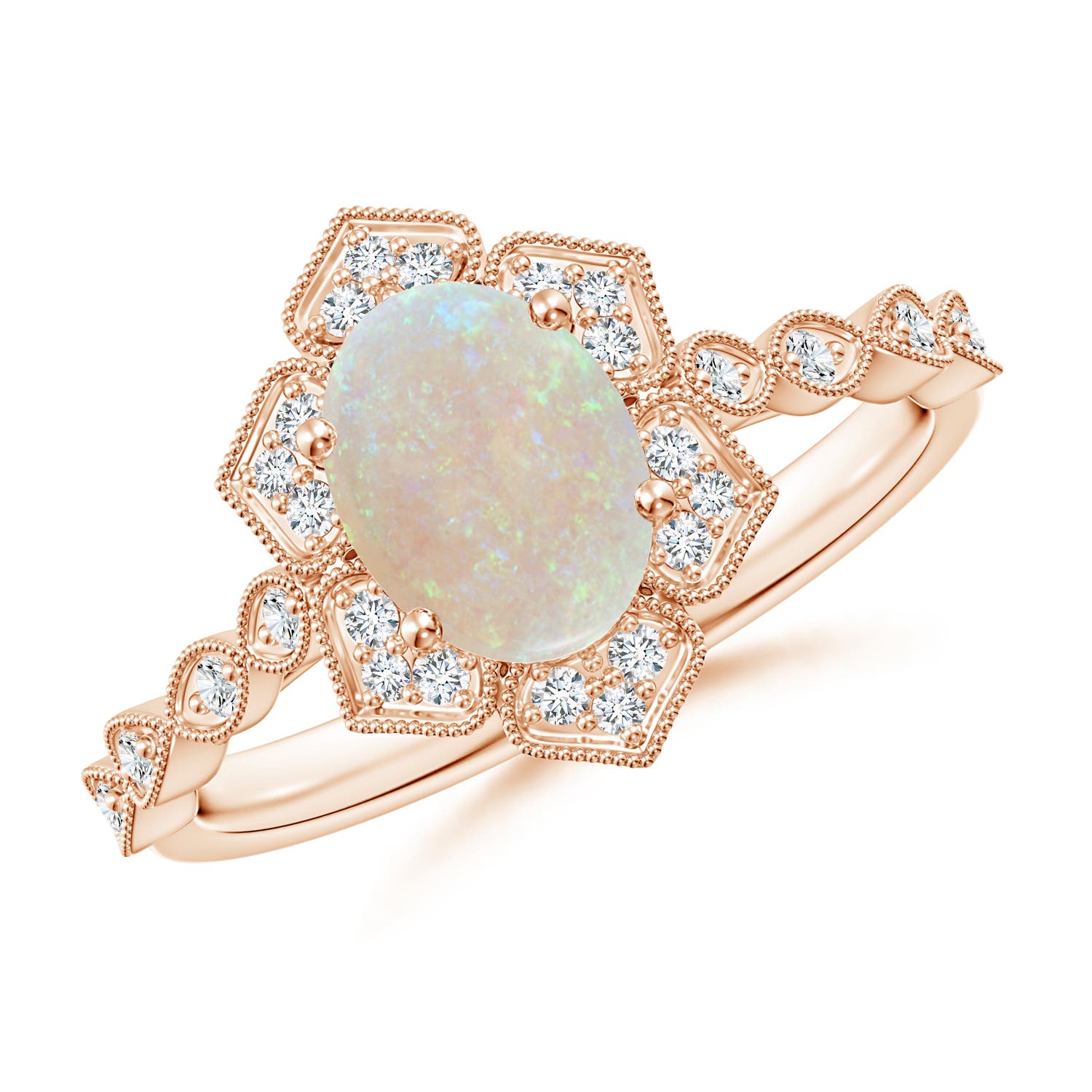 AA - Opal / 0.98 CT / 14 KT Rose Gold