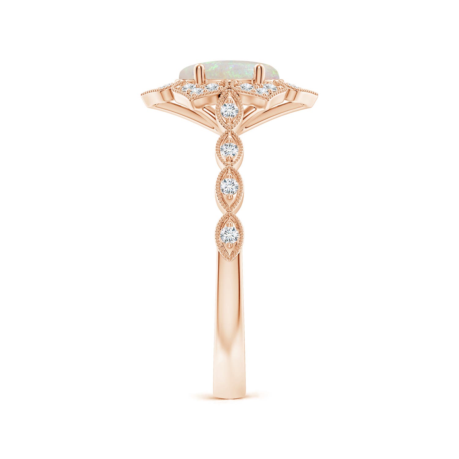 AA - Opal / 0.98 CT / 14 KT Rose Gold