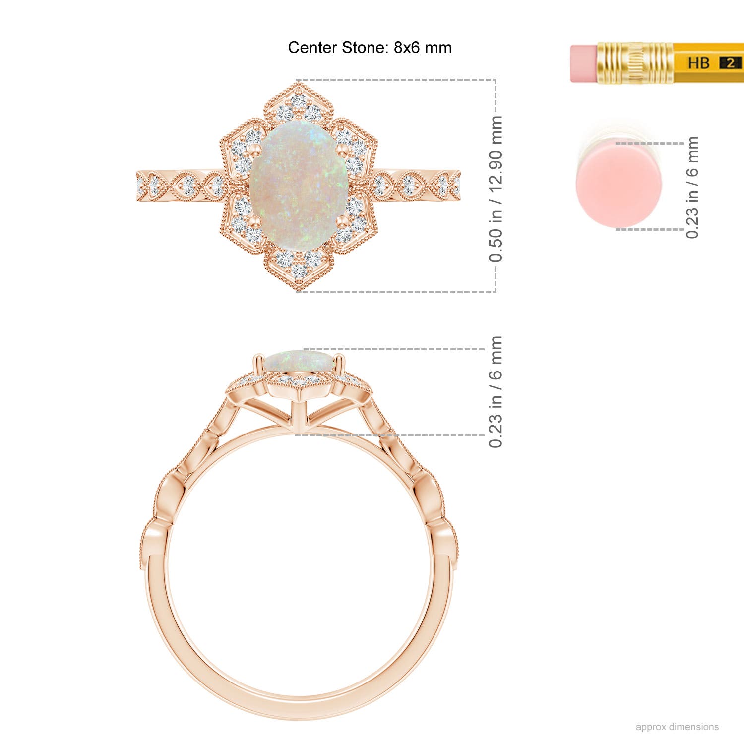 AA - Opal / 0.98 CT / 14 KT Rose Gold