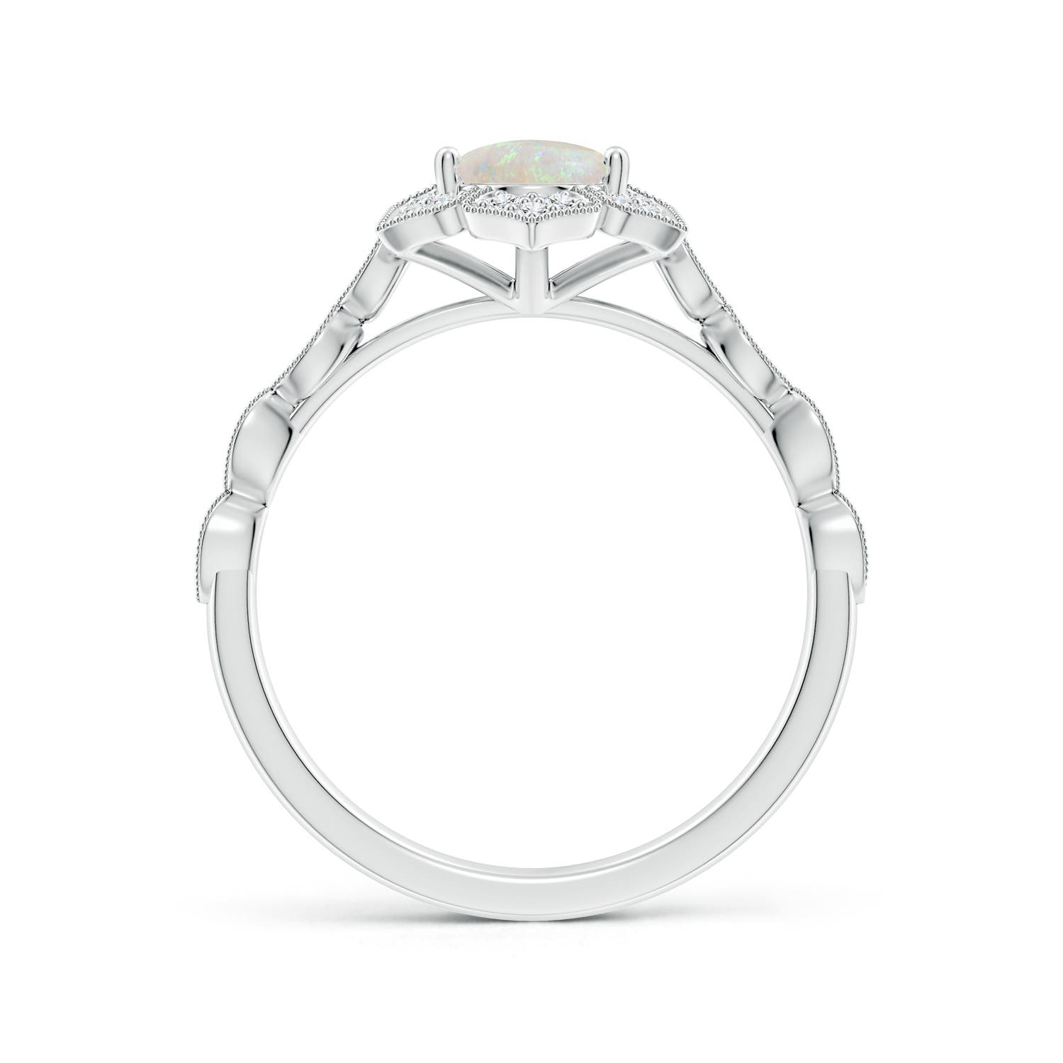 AA - Opal / 0.98 CT / 14 KT White Gold