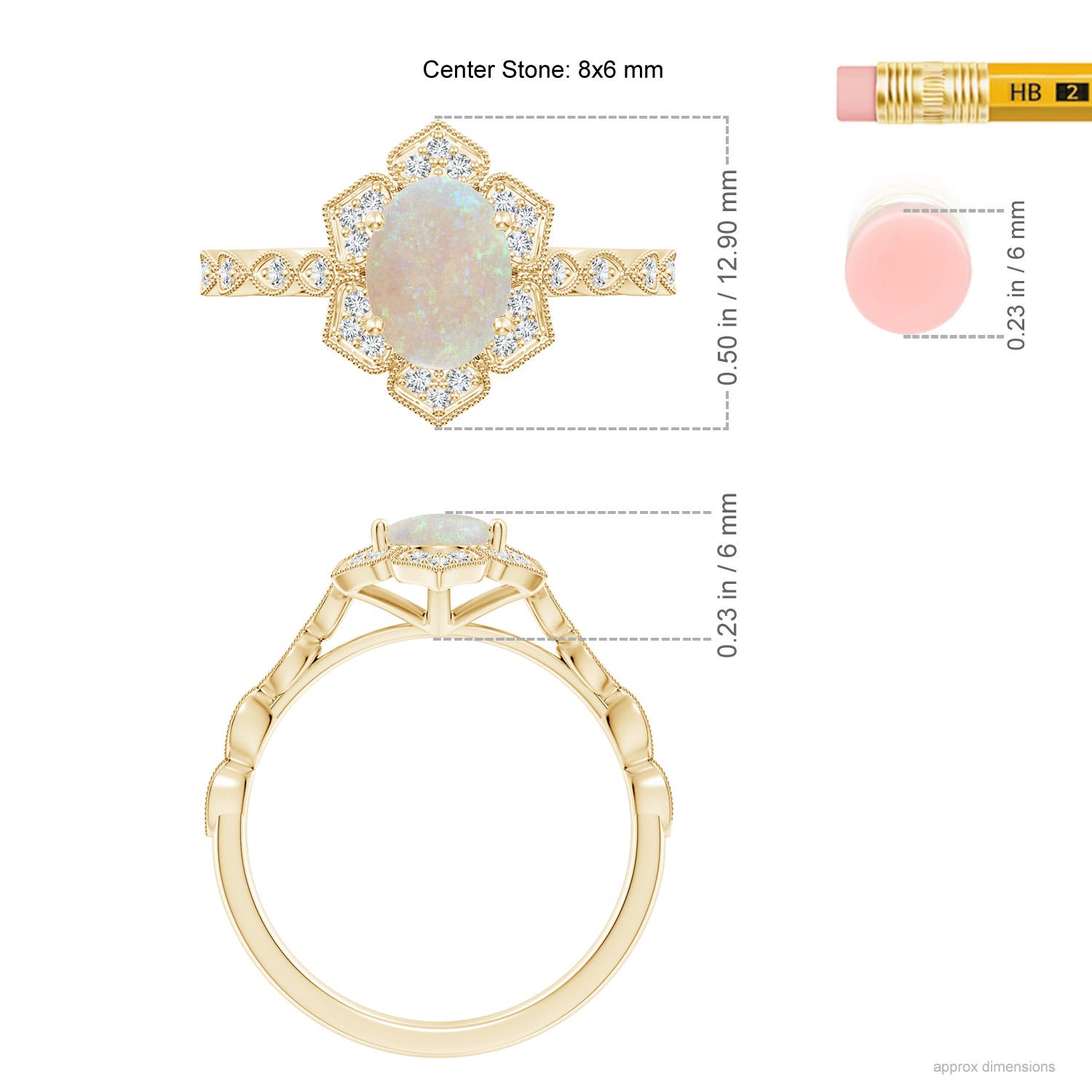 AA - Opal / 0.98 CT / 14 KT Yellow Gold