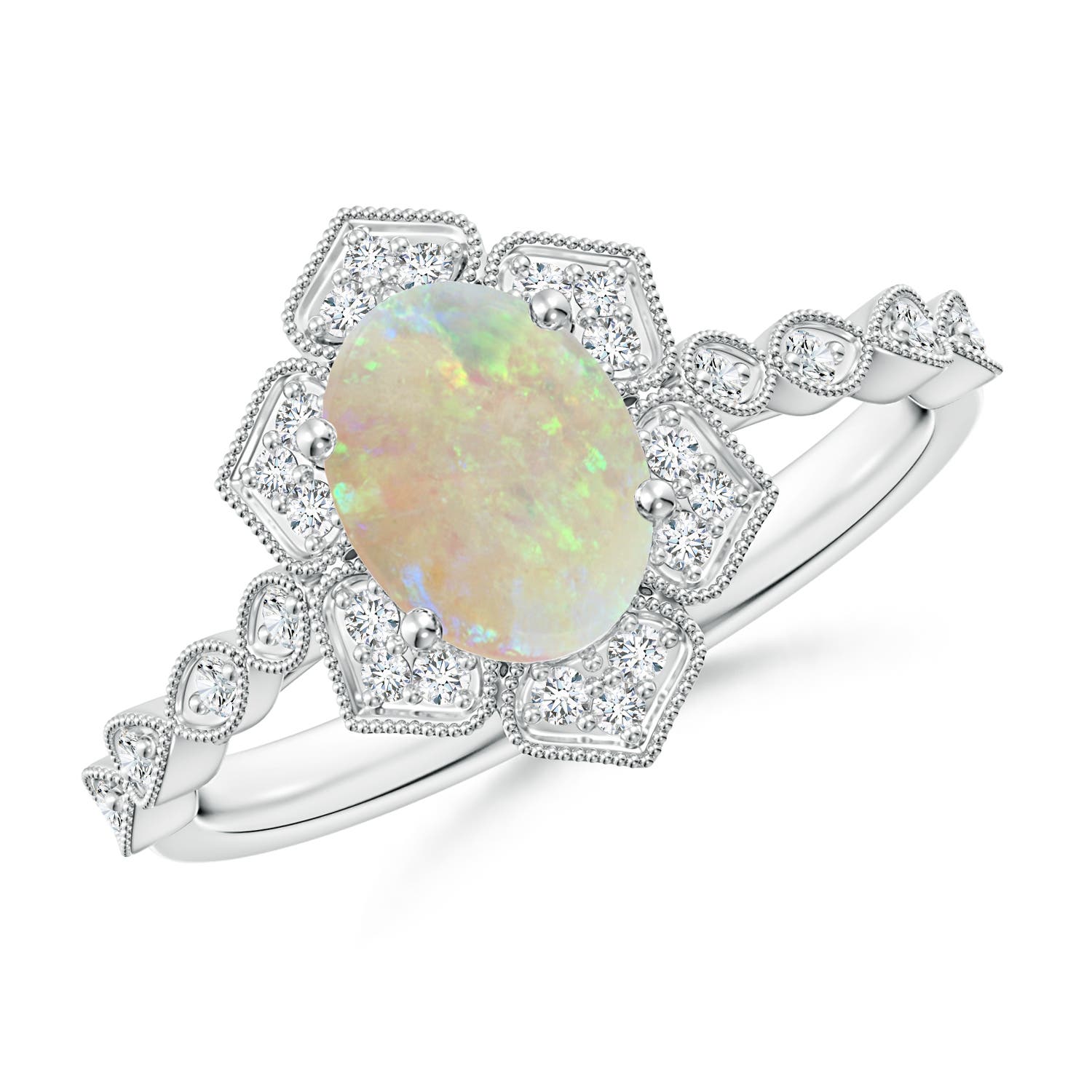 AAA - Opal / 0.98 CT / 14 KT White Gold