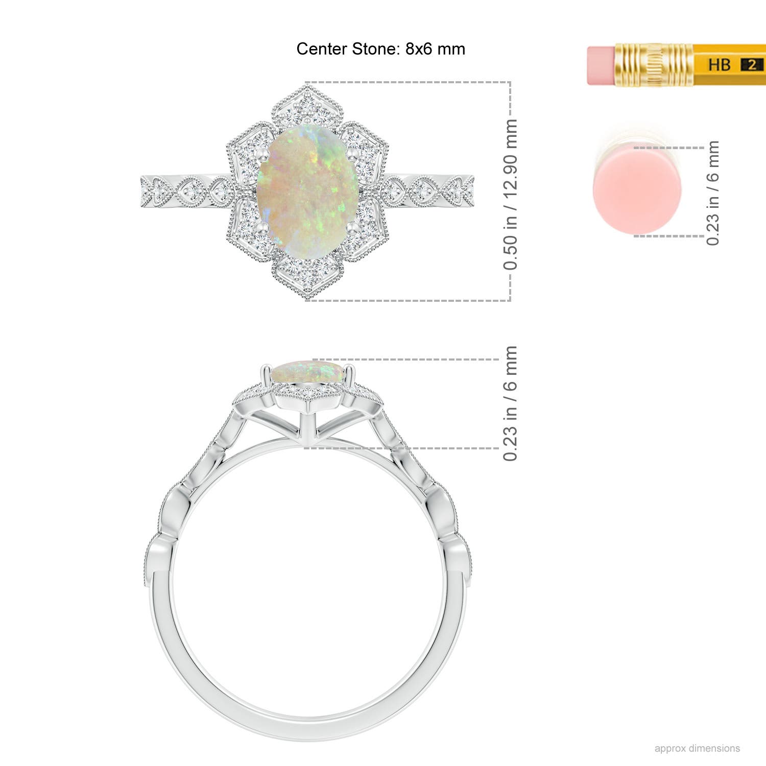 AAA - Opal / 0.98 CT / 14 KT White Gold