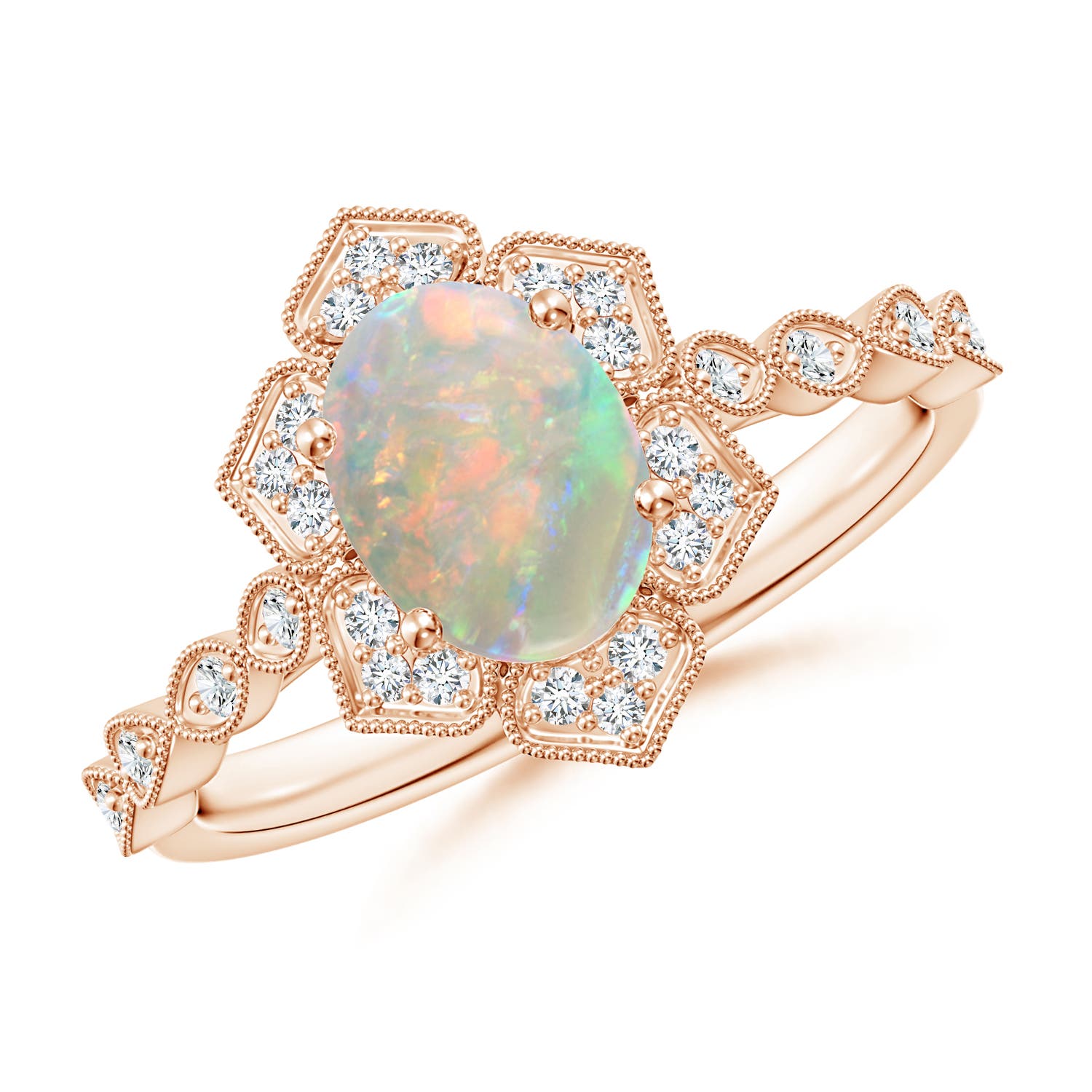 AAAA - Opal / 0.98 CT / 14 KT Rose Gold