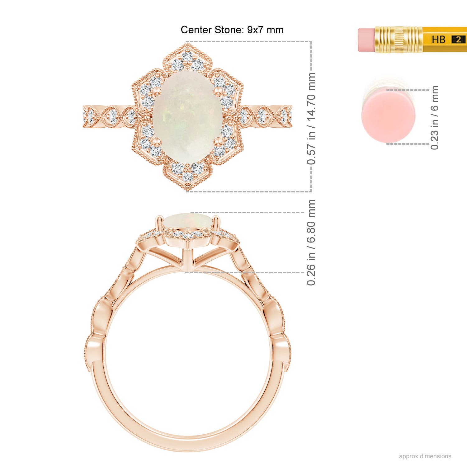 A - Opal / 1.36 CT / 14 KT Rose Gold