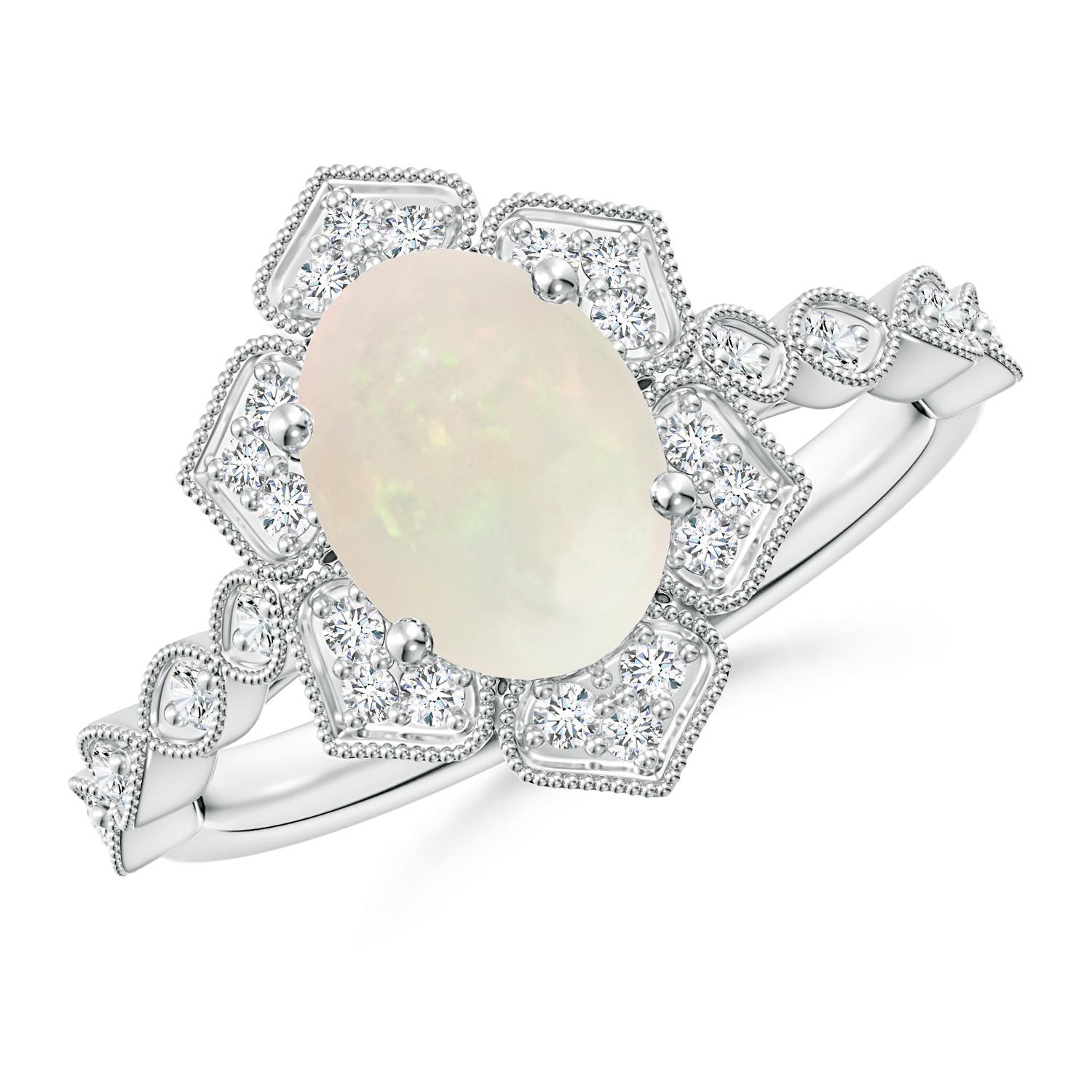 A - Opal / 1.36 CT / 14 KT White Gold