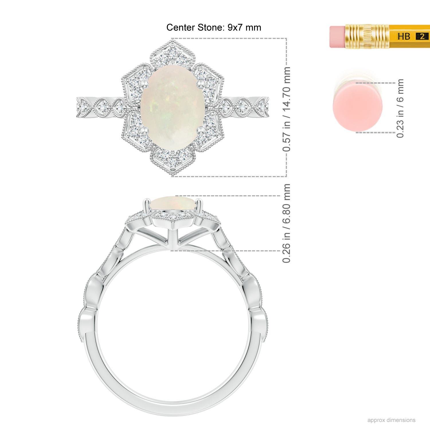 A - Opal / 1.36 CT / 14 KT White Gold