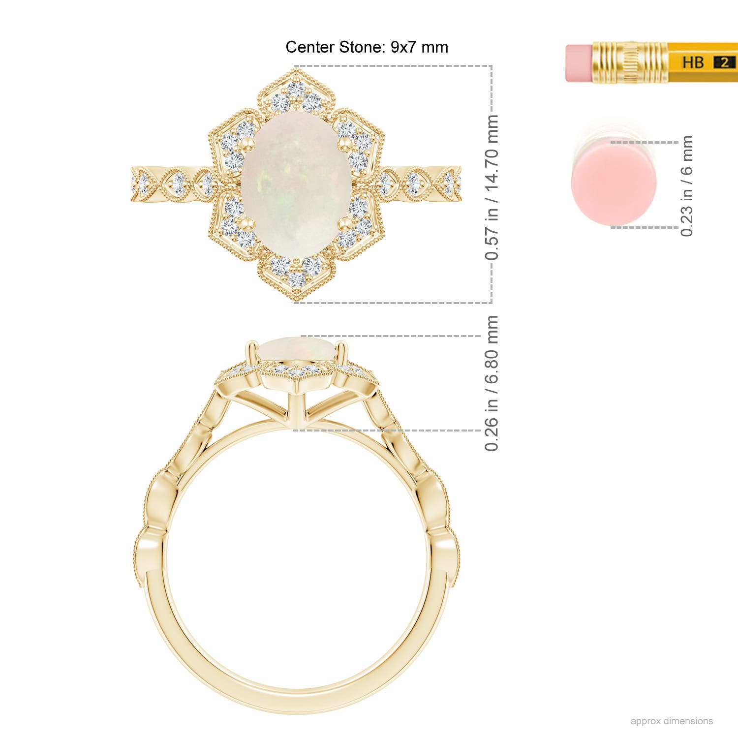 A - Opal / 1.36 CT / 14 KT Yellow Gold