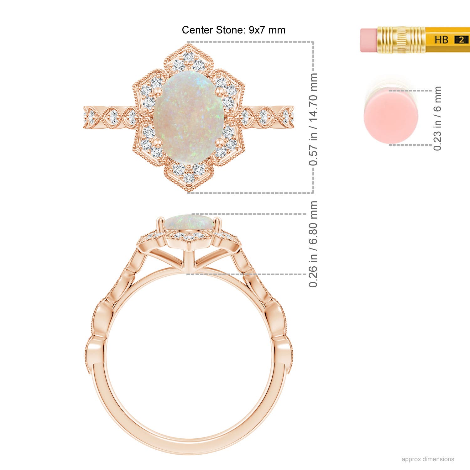 AA - Opal / 1.36 CT / 14 KT Rose Gold