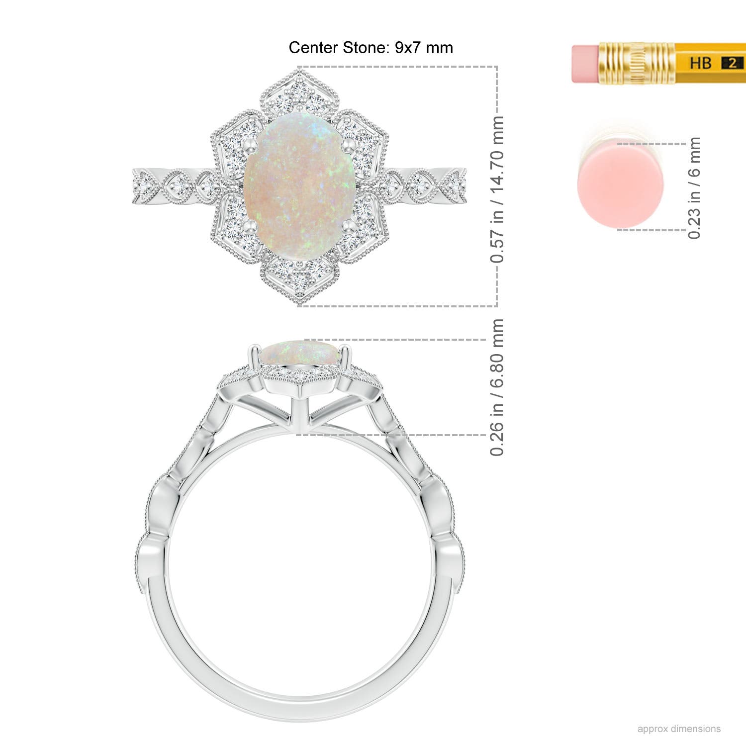 AA - Opal / 1.36 CT / 14 KT White Gold