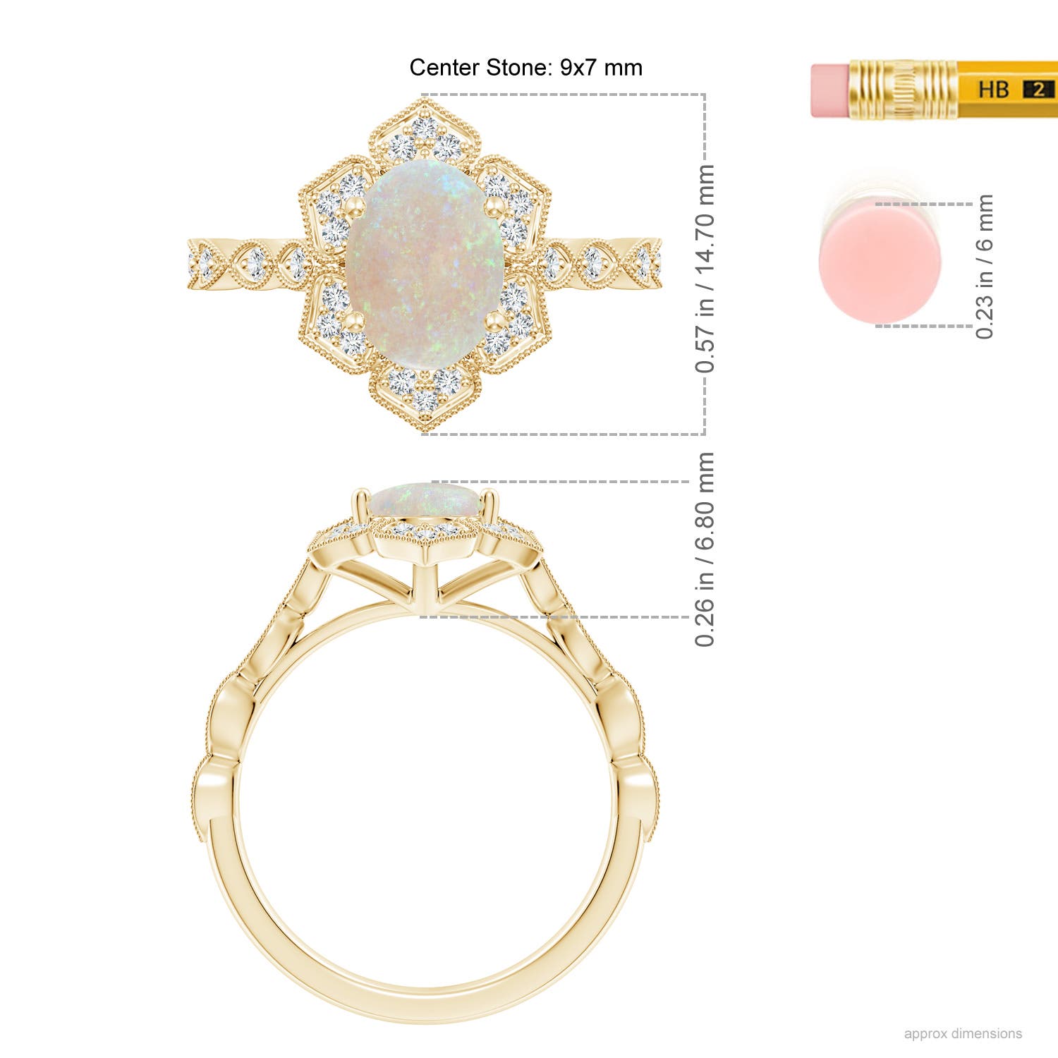 AA - Opal / 1.36 CT / 14 KT Yellow Gold