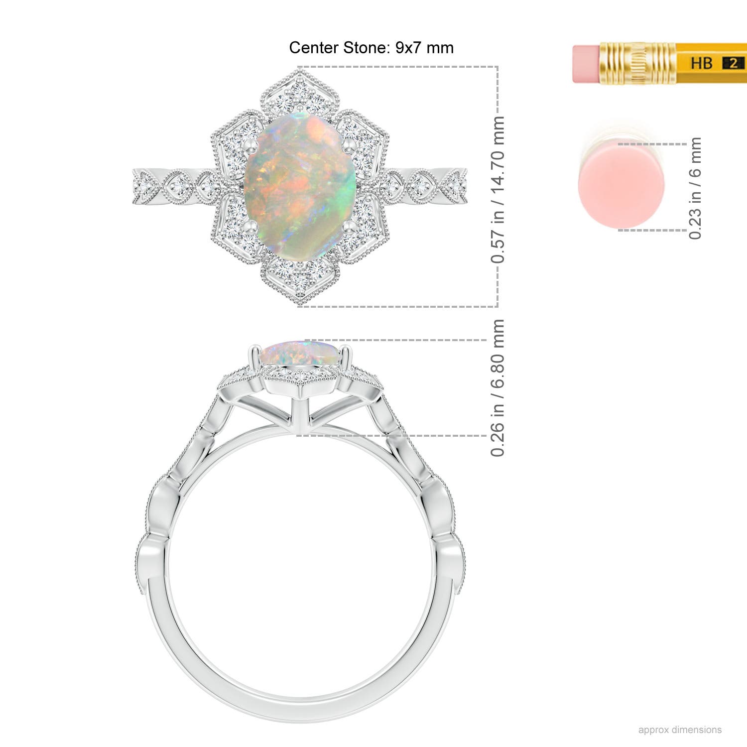 AAAA - Opal / 1.36 CT / 14 KT White Gold