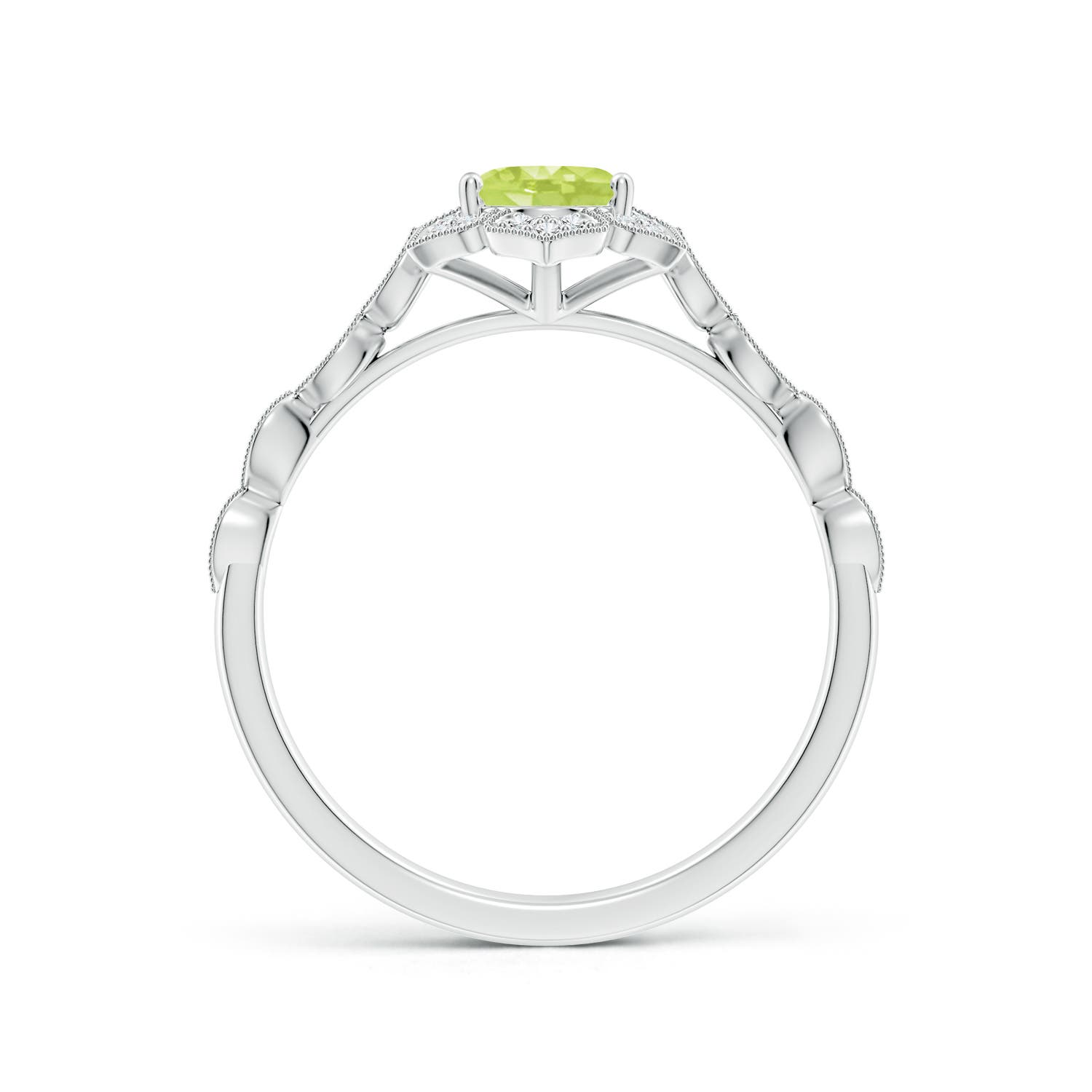 A - Peridot / 0.98 CT / 14 KT White Gold