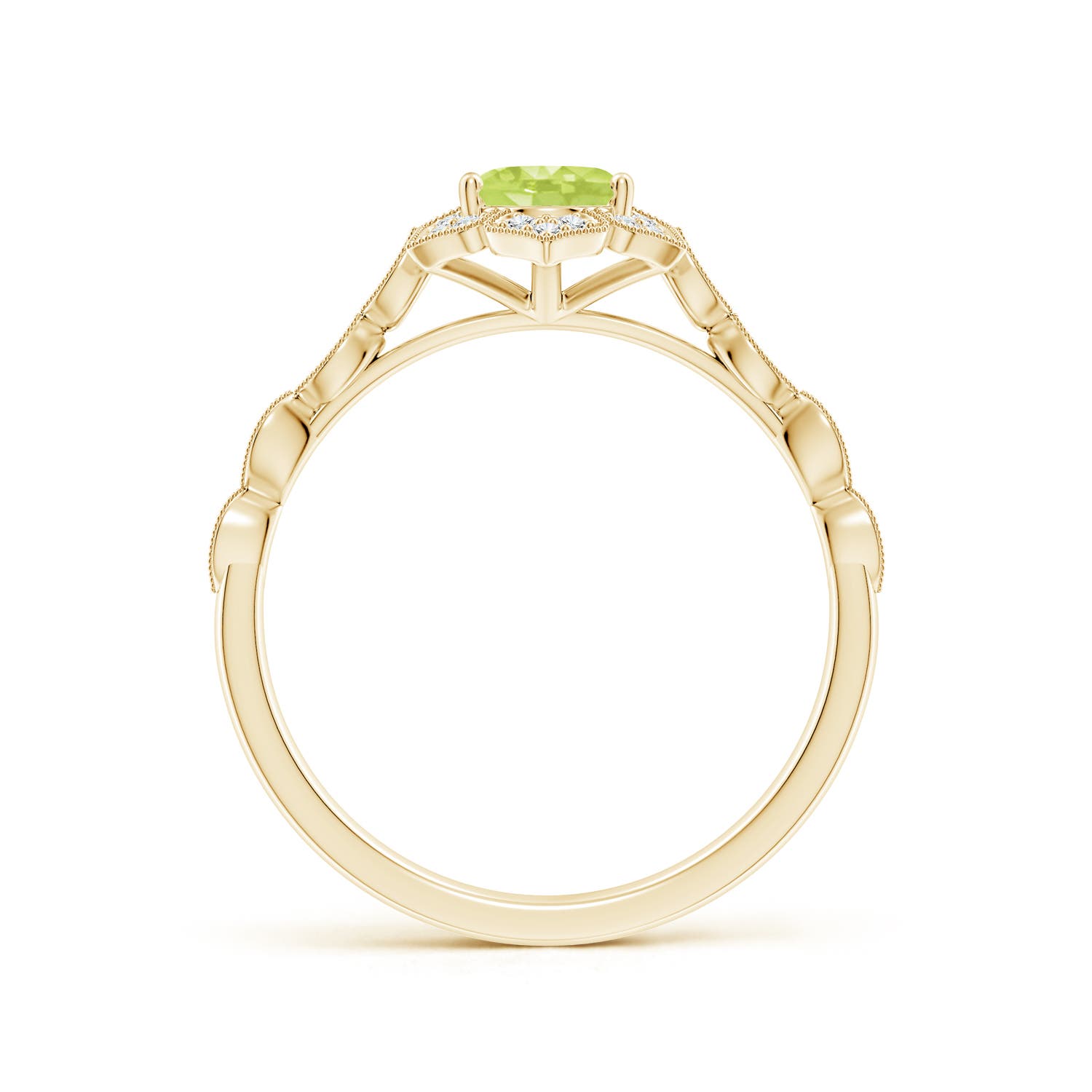 A - Peridot / 0.98 CT / 14 KT Yellow Gold