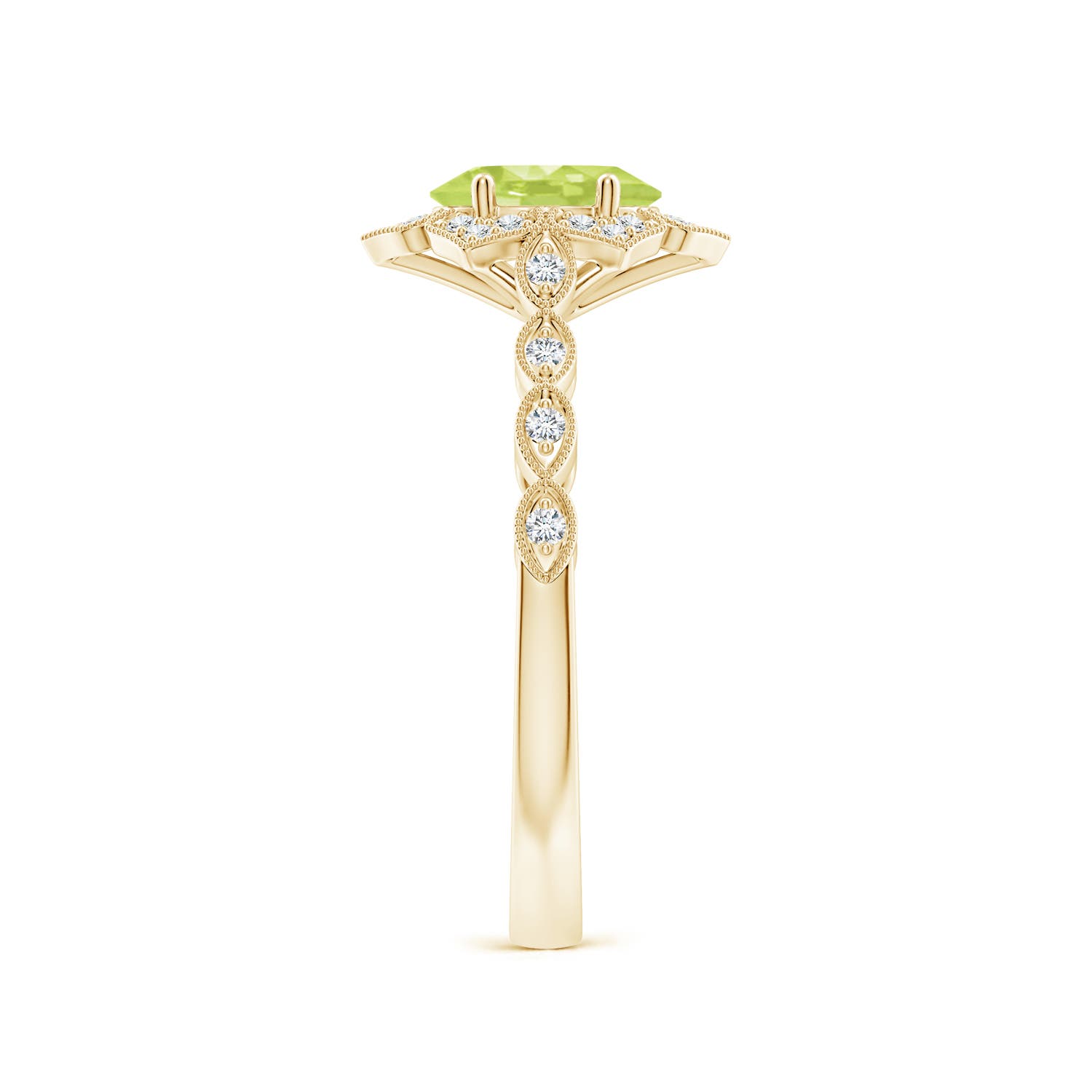 A - Peridot / 0.98 CT / 14 KT Yellow Gold