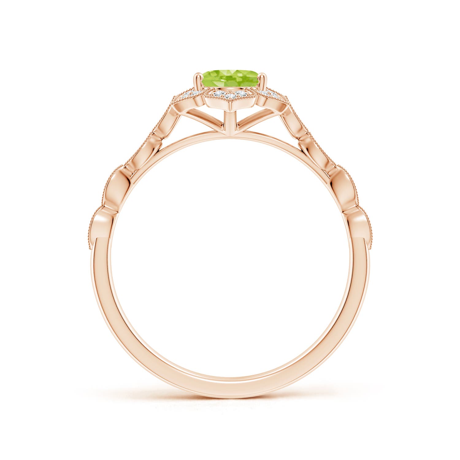 AA - Peridot / 0.98 CT / 14 KT Rose Gold