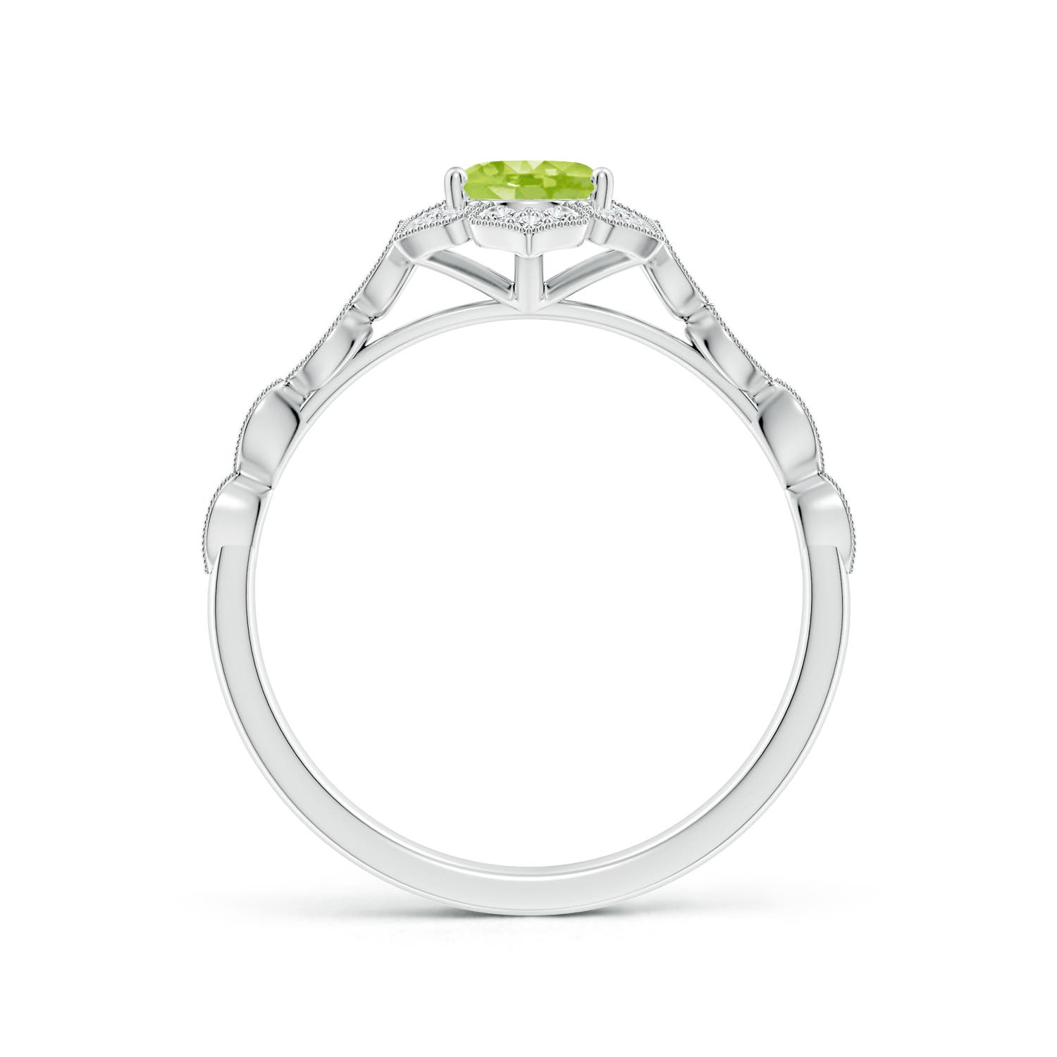 AA - Peridot / 0.98 CT / 14 KT White Gold