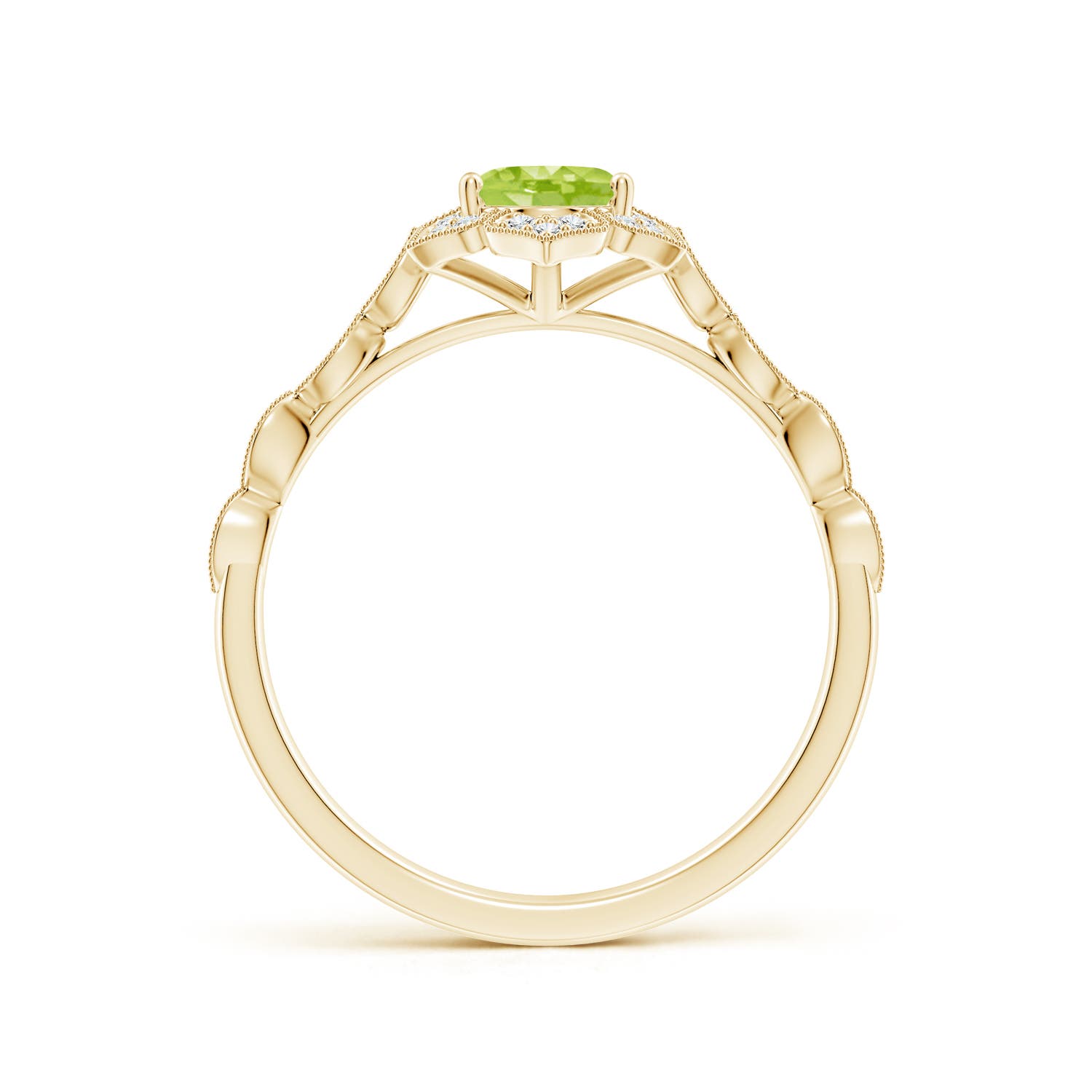 AA - Peridot / 0.98 CT / 14 KT Yellow Gold