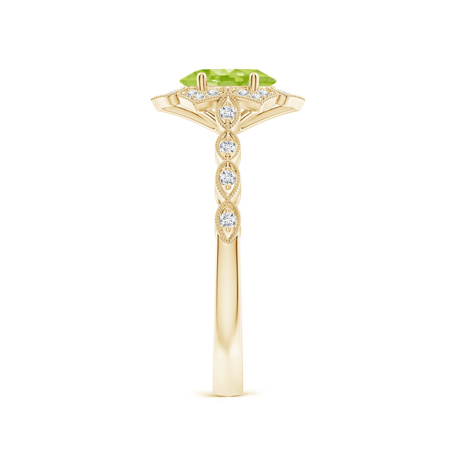 AA - Peridot / 0.98 CT / 14 KT Yellow Gold