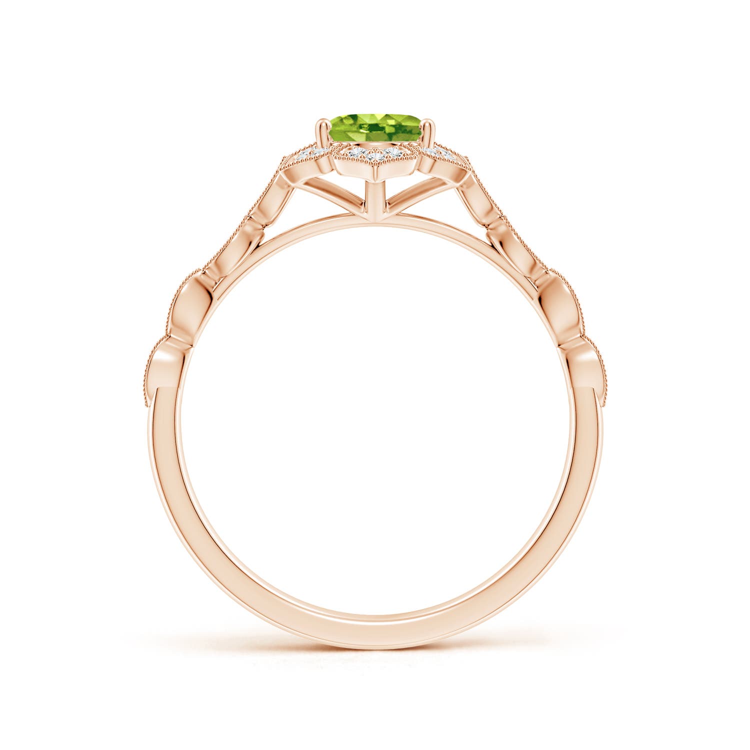 AAA - Peridot / 0.98 CT / 14 KT Rose Gold