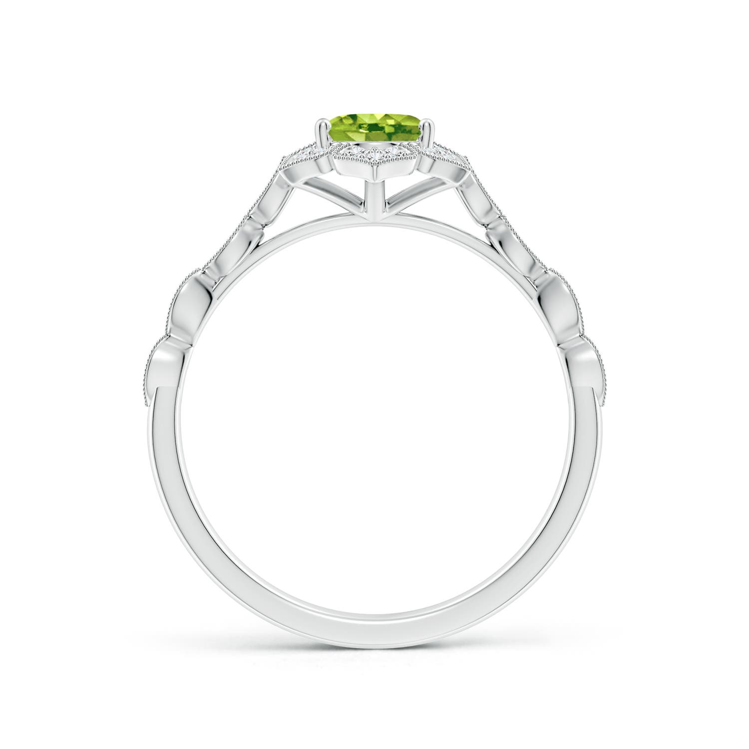 AAA - Peridot / 0.98 CT / 14 KT White Gold