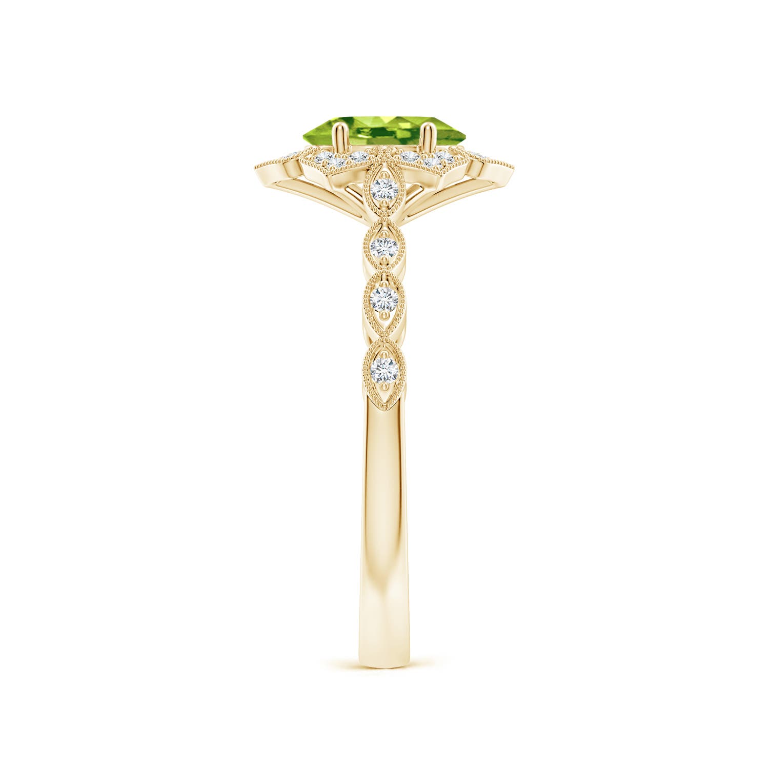 AAA - Peridot / 0.98 CT / 14 KT Yellow Gold