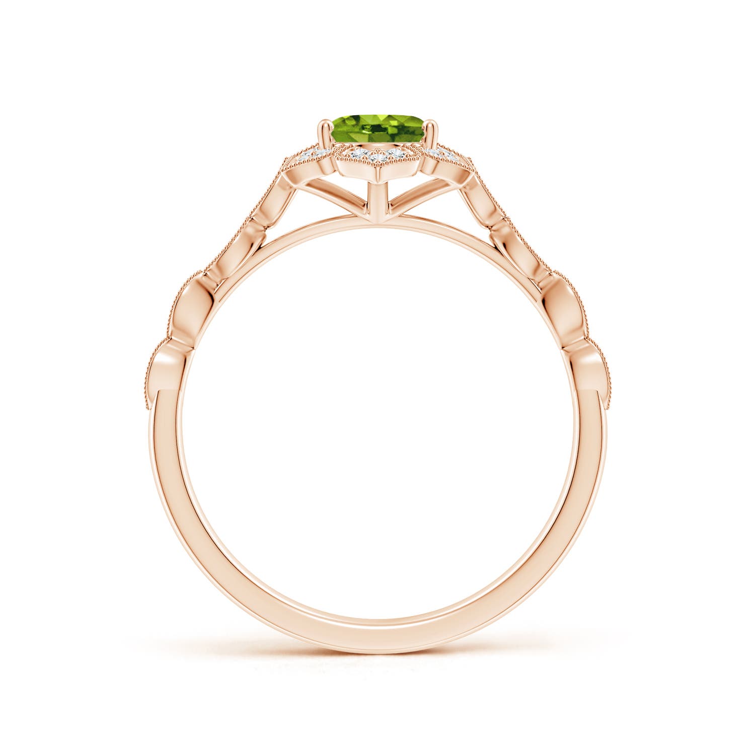 AAAA - Peridot / 0.98 CT / 14 KT Rose Gold