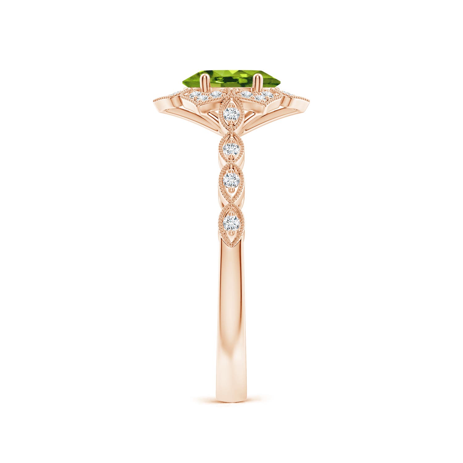 AAAA - Peridot / 0.98 CT / 14 KT Rose Gold