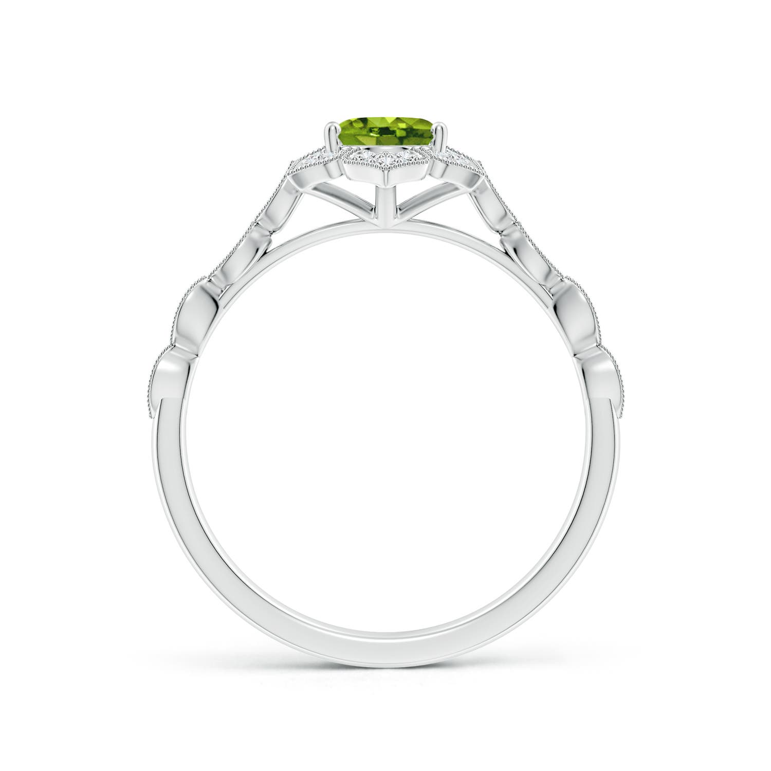 AAAA - Peridot / 0.98 CT / 14 KT White Gold