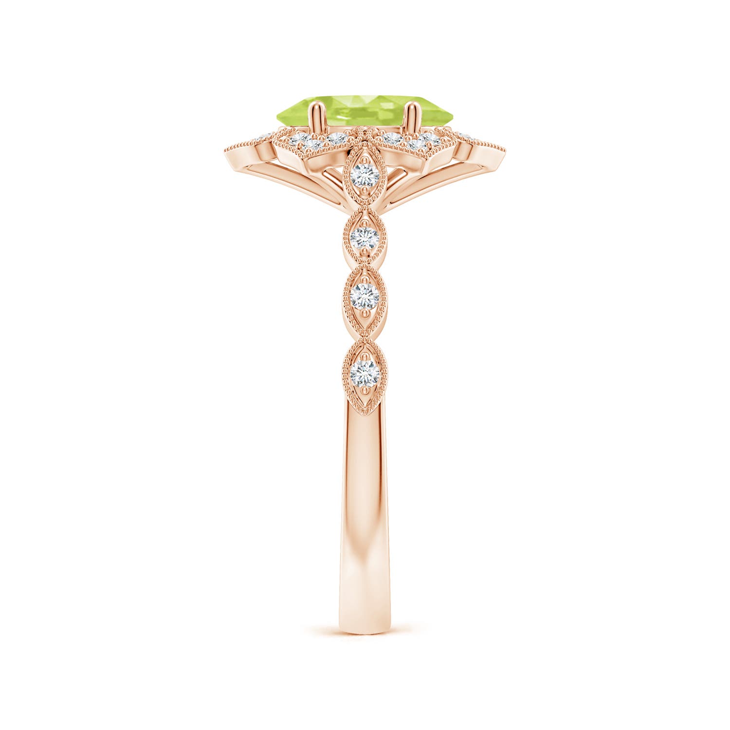 A - Peridot / 1.53 CT / 14 KT Rose Gold