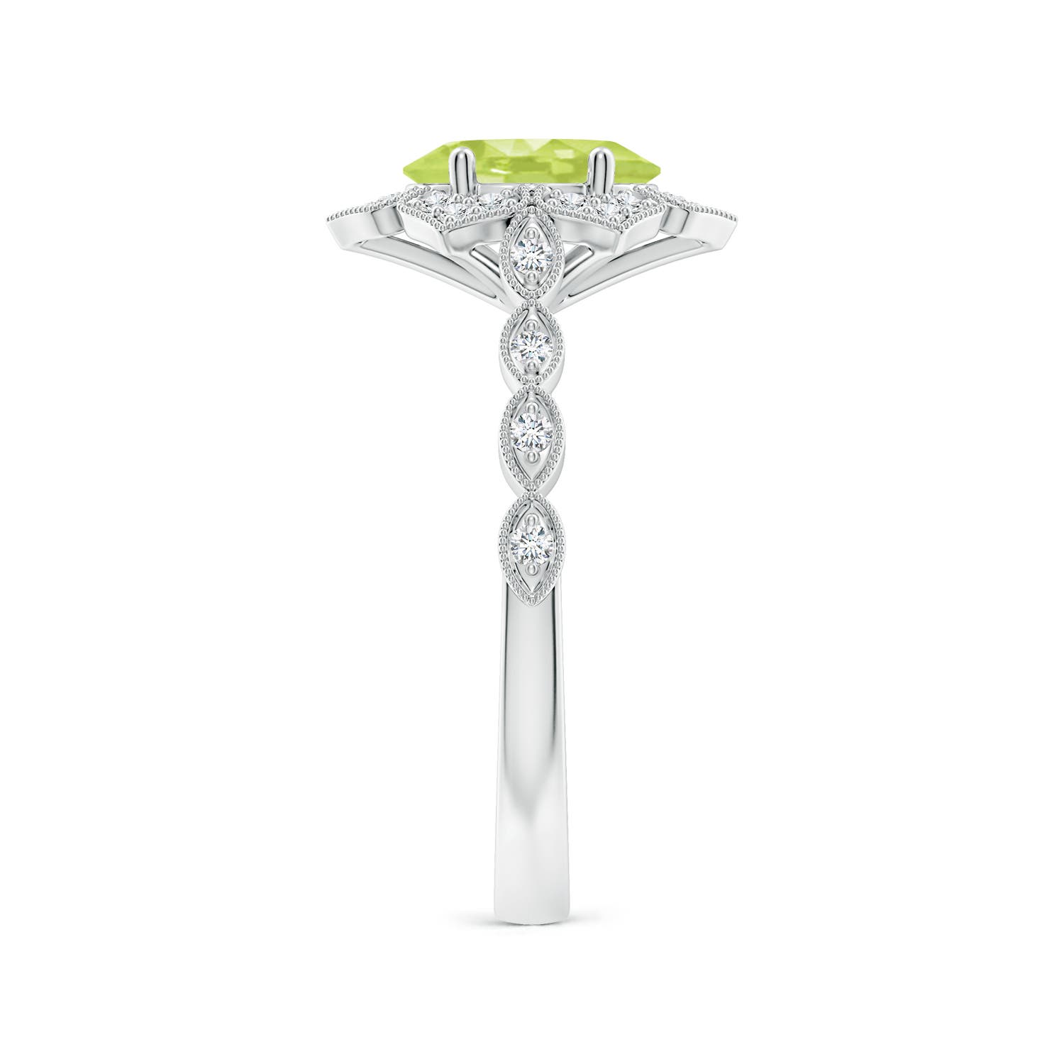 A - Peridot / 1.53 CT / 14 KT White Gold