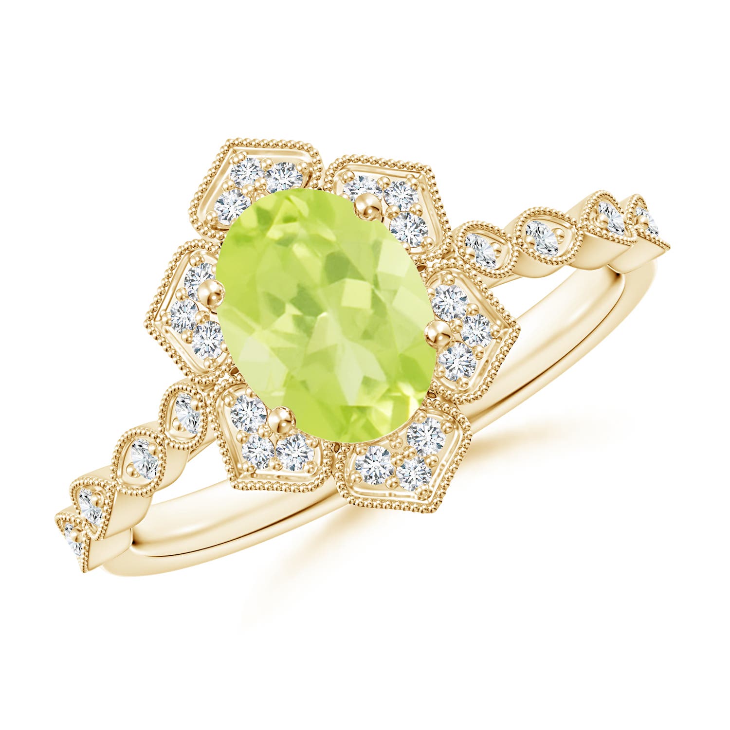 A - Peridot / 1.53 CT / 14 KT Yellow Gold