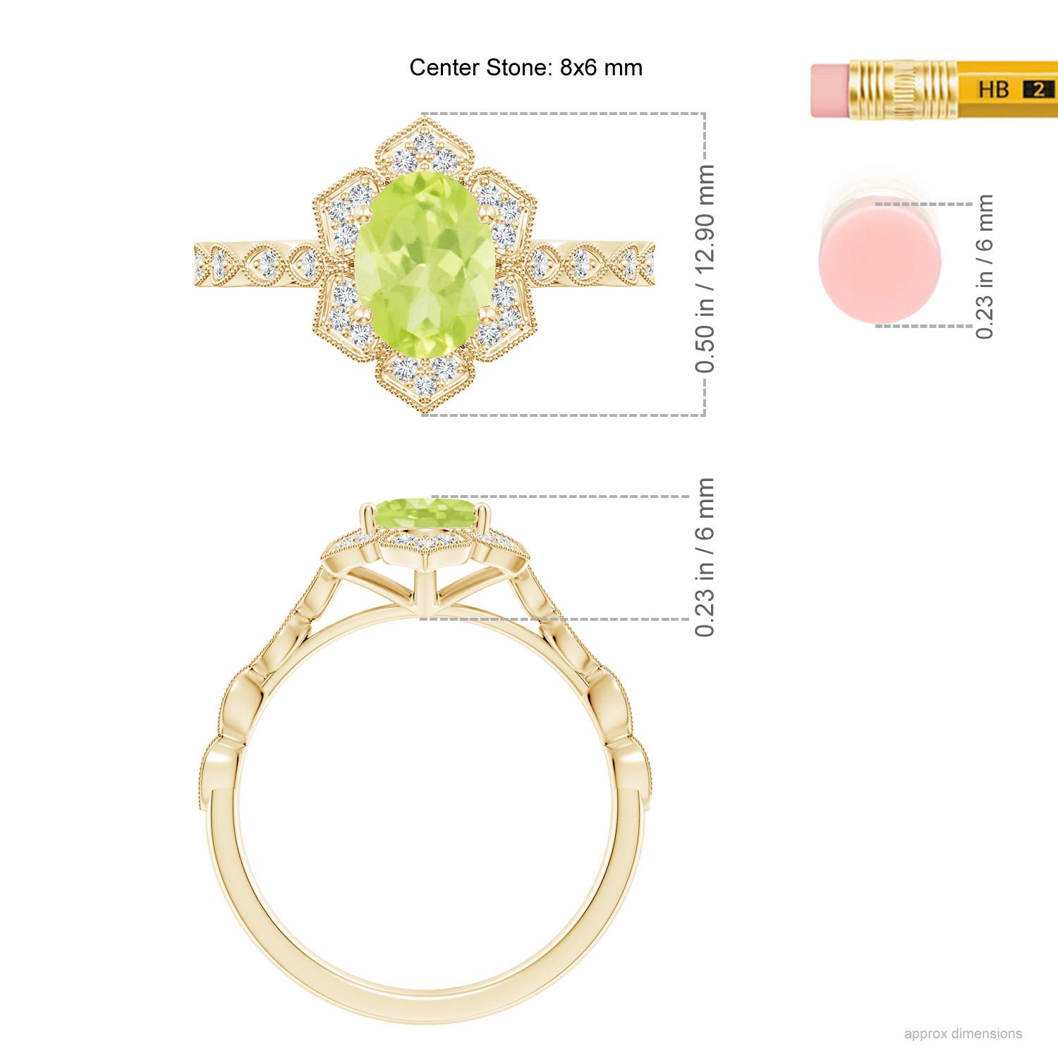 A - Peridot / 1.53 CT / 14 KT Yellow Gold