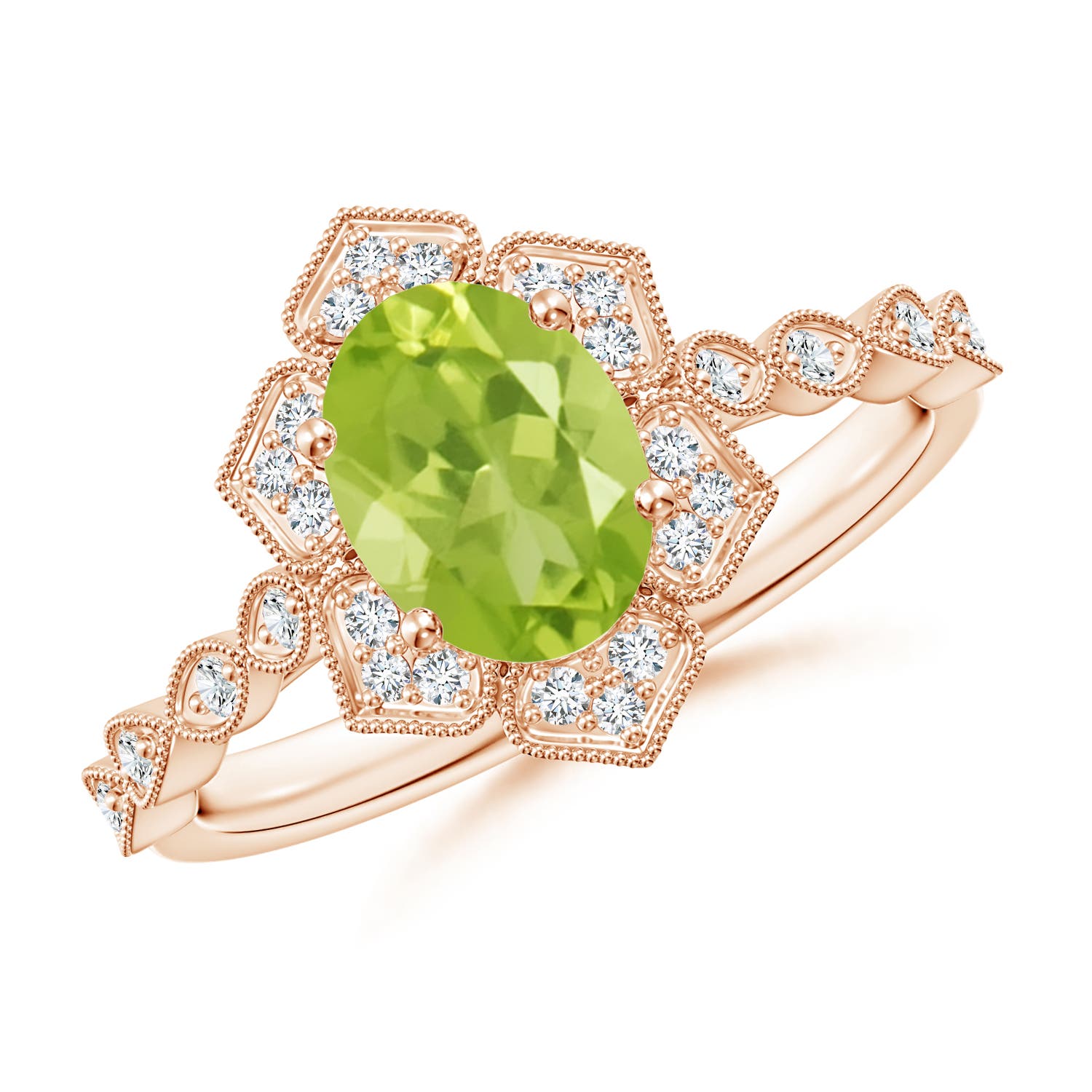 AA - Peridot / 1.53 CT / 14 KT Rose Gold