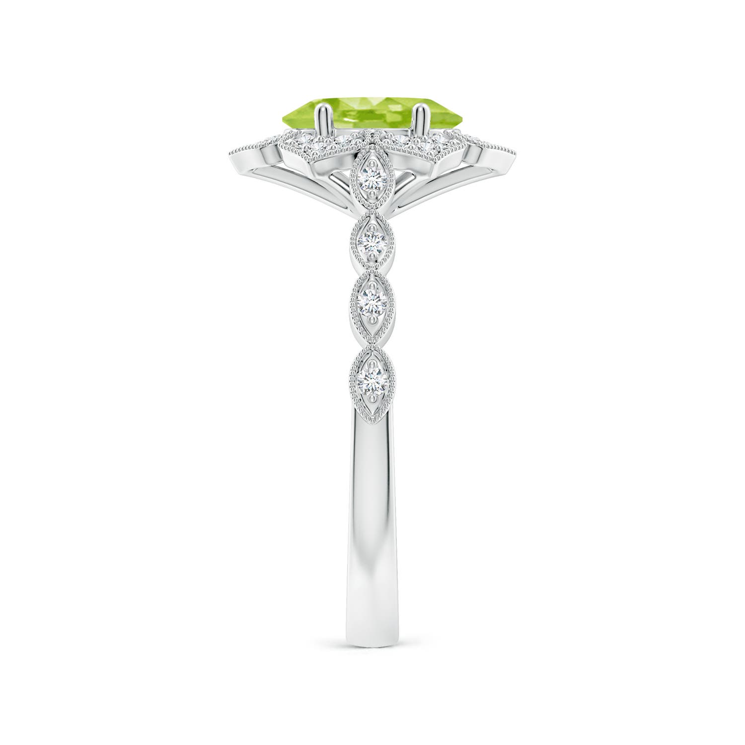 AA - Peridot / 1.53 CT / 14 KT White Gold