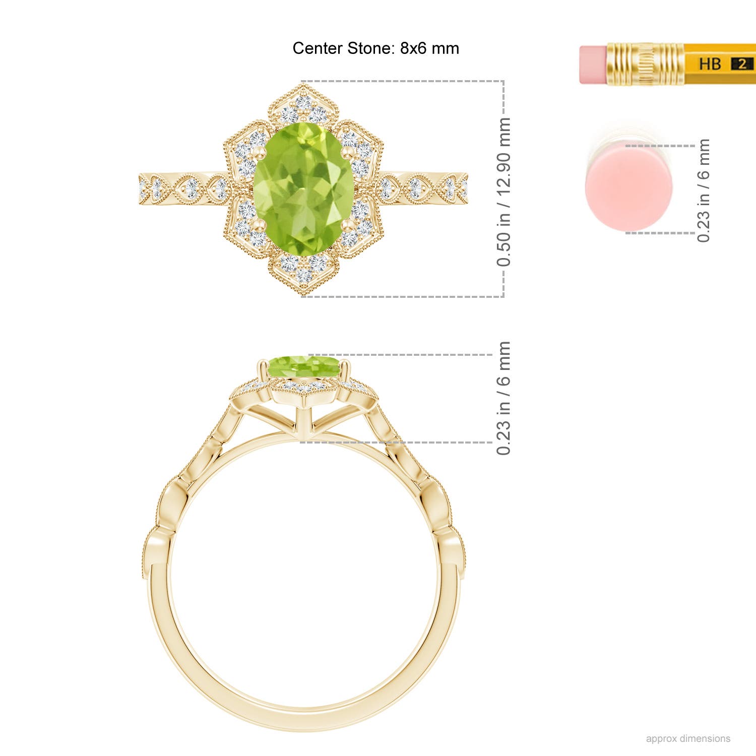 AA - Peridot / 1.53 CT / 14 KT Yellow Gold