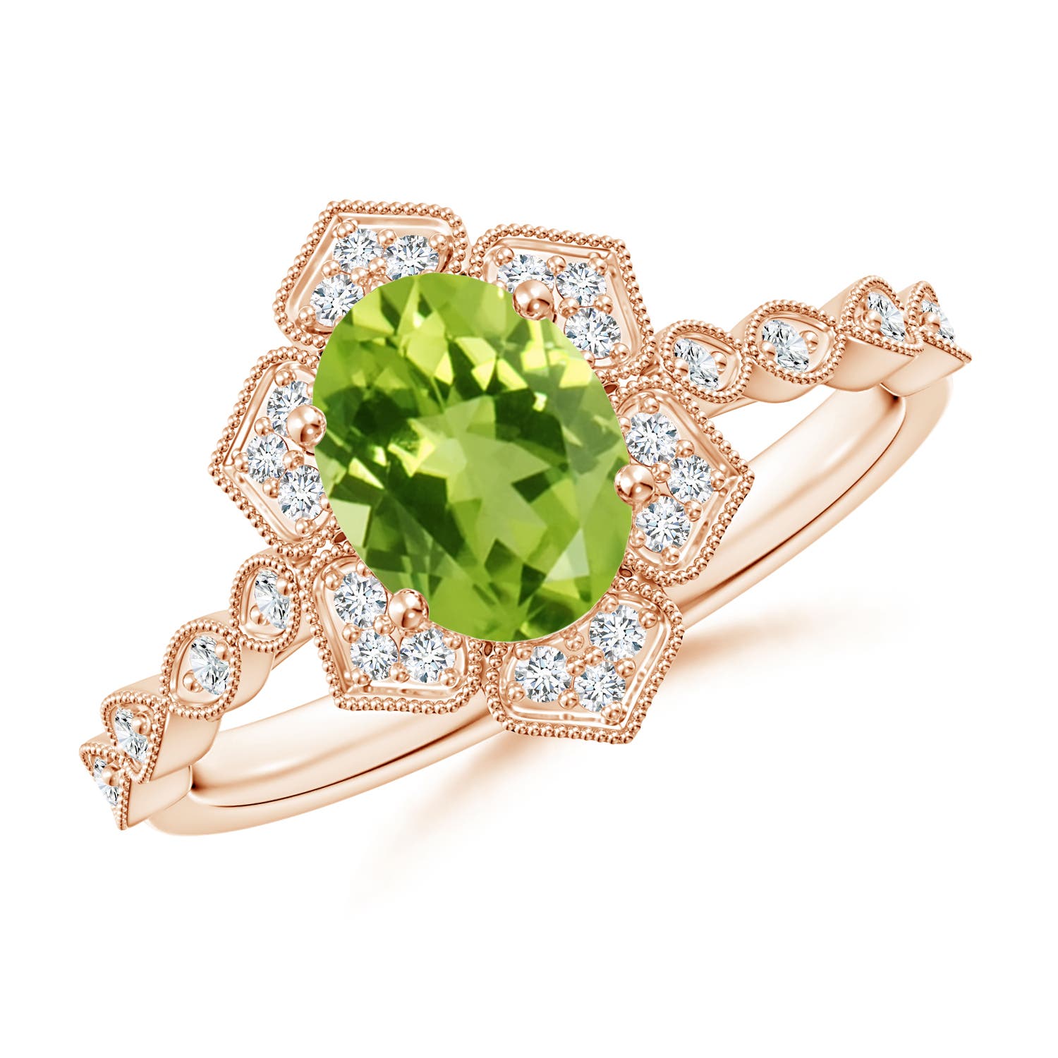 AAA - Peridot / 1.53 CT / 14 KT Rose Gold