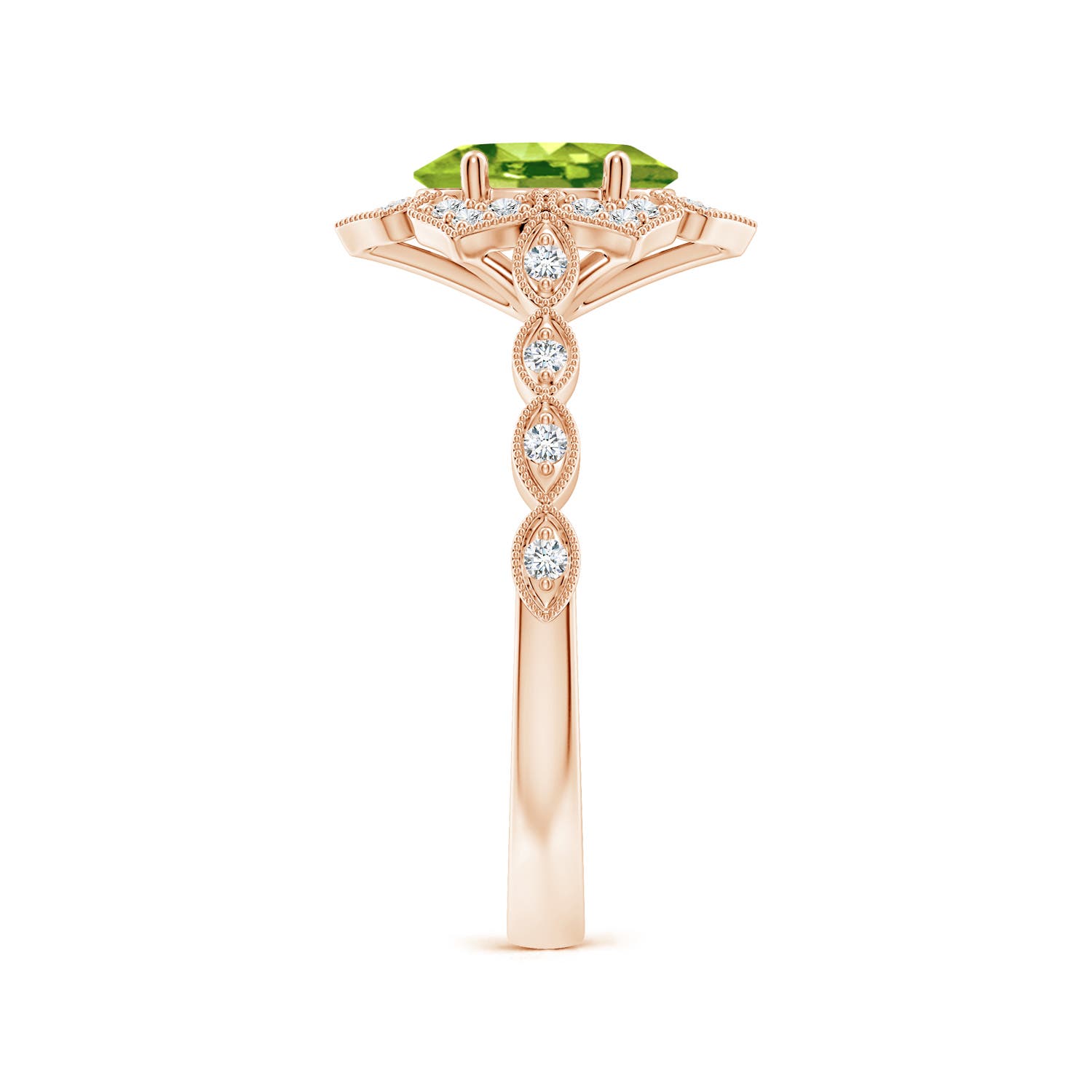 AAA - Peridot / 1.53 CT / 14 KT Rose Gold