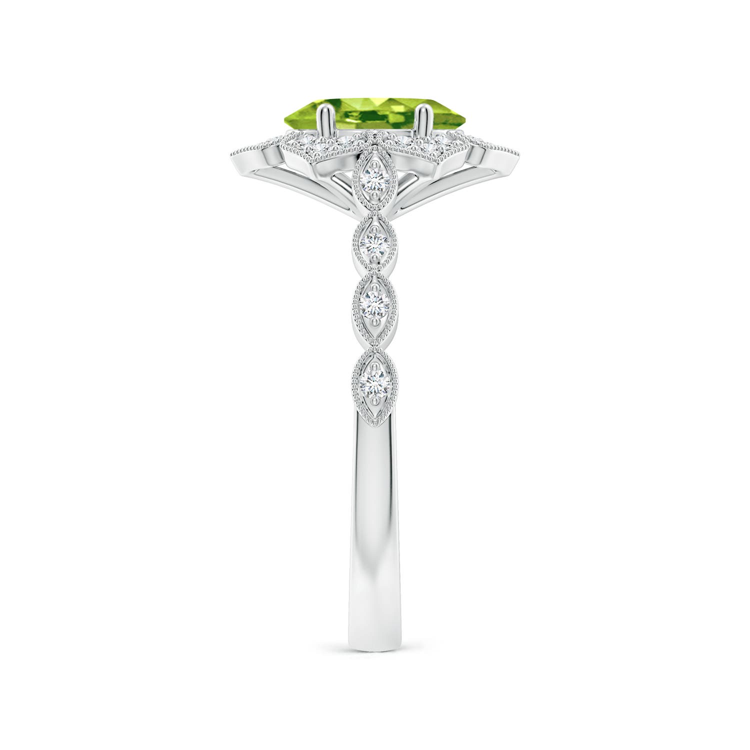 AAA - Peridot / 1.53 CT / 14 KT White Gold