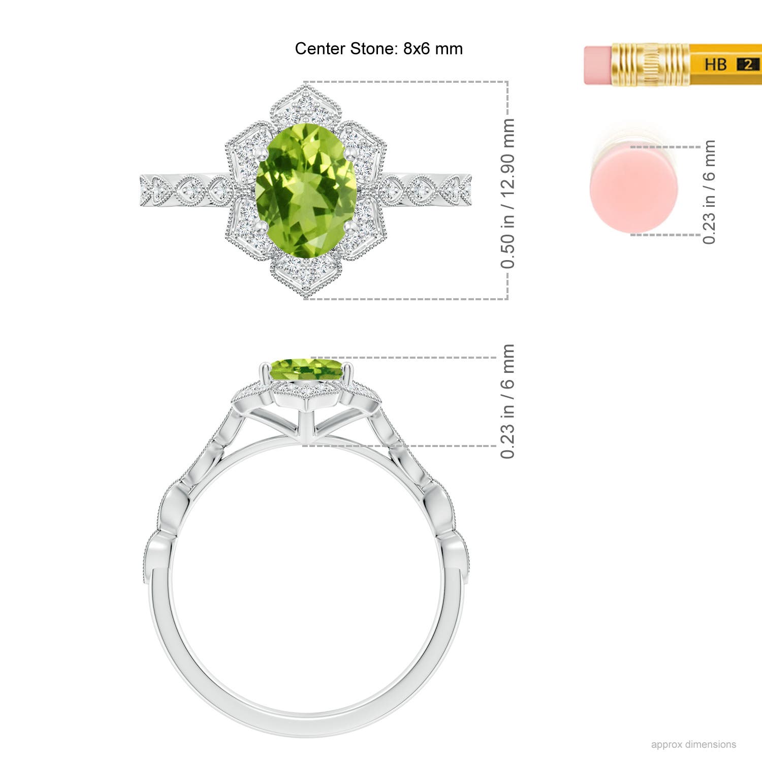 AAA - Peridot / 1.53 CT / 14 KT White Gold