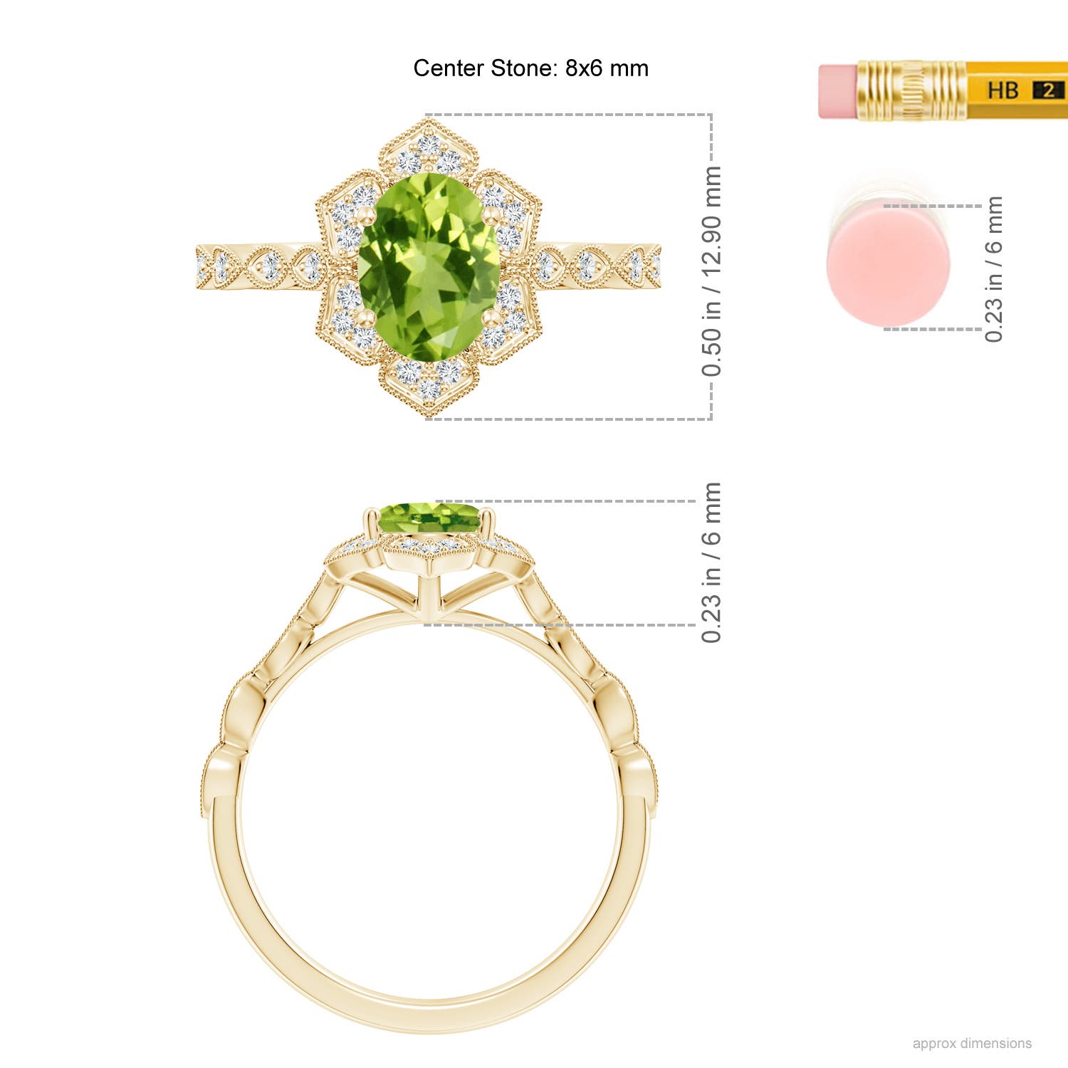 AAA - Peridot / 1.53 CT / 14 KT Yellow Gold