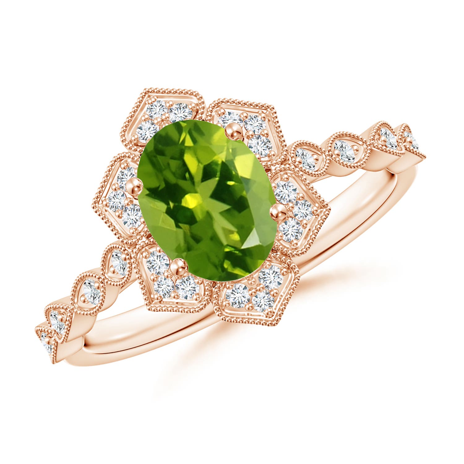 AAAA - Peridot / 1.53 CT / 14 KT Rose Gold