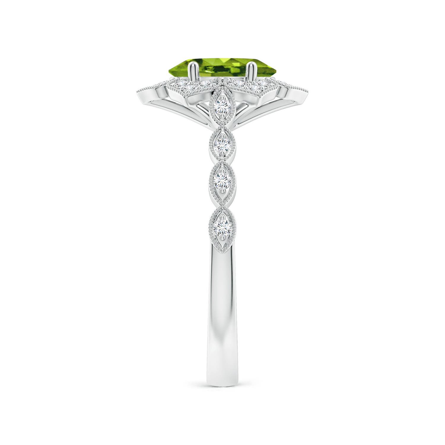 AAAA - Peridot / 1.53 CT / 14 KT White Gold