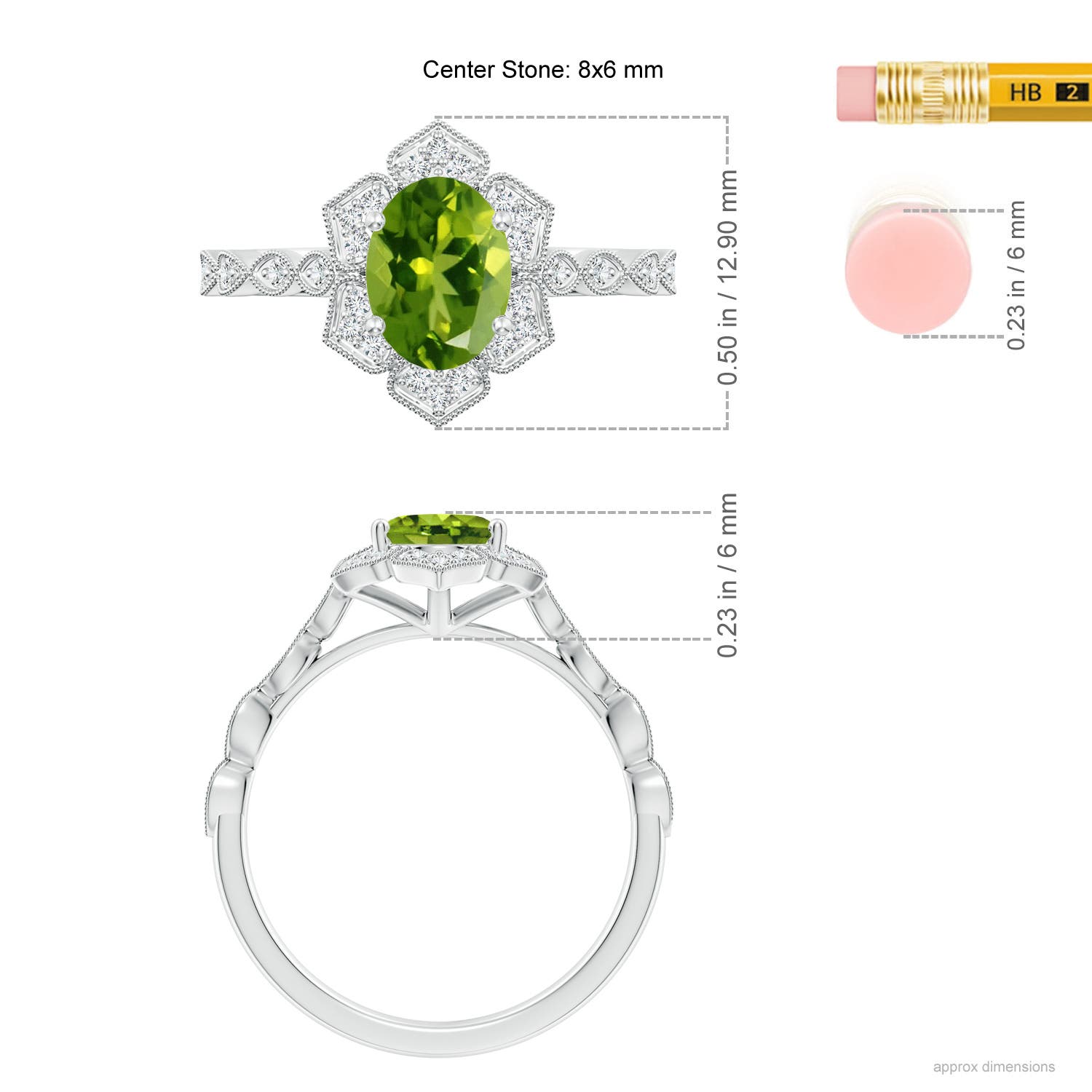 AAAA - Peridot / 1.53 CT / 14 KT White Gold